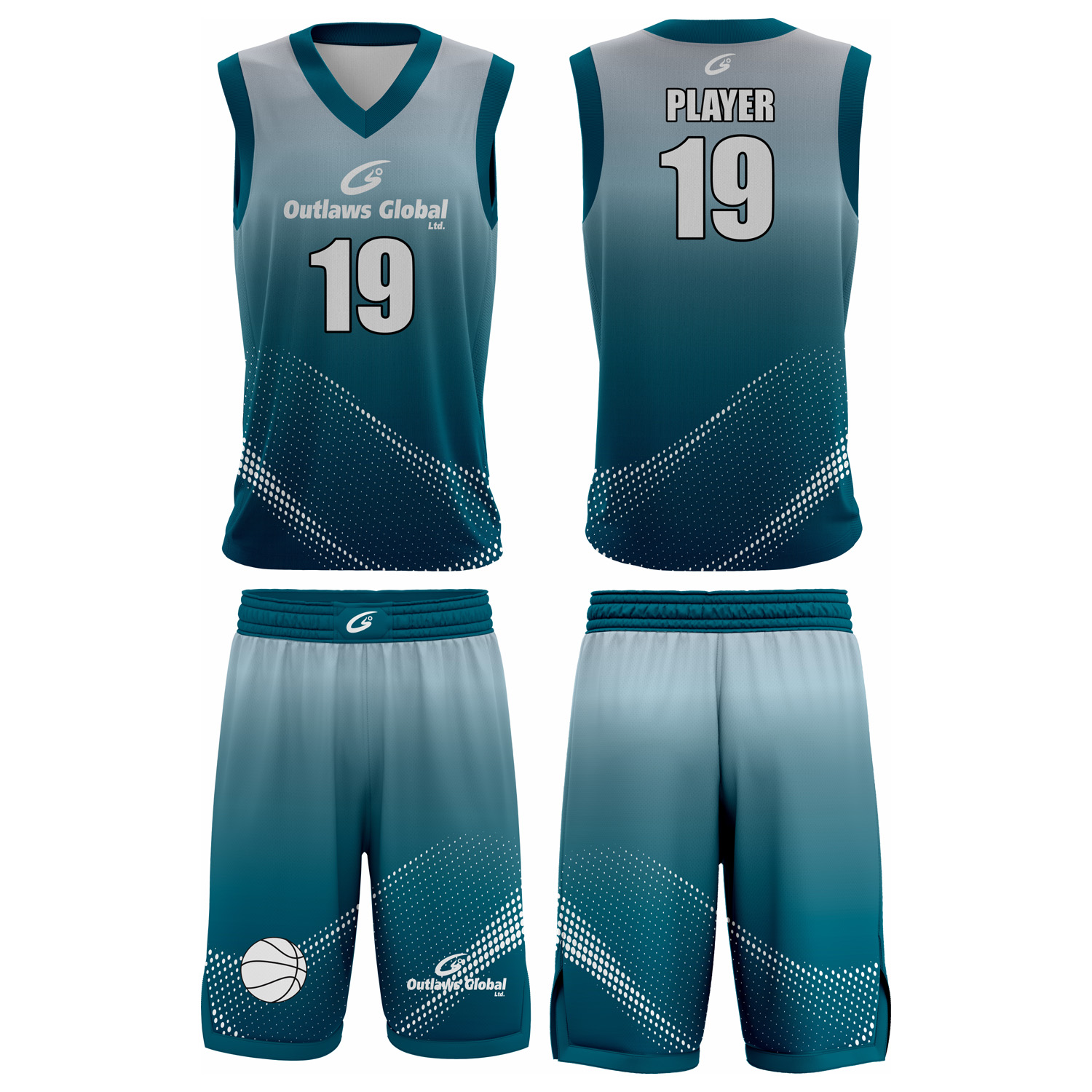 OG Cool Colors Sublimated Basketball Jersey Set – 100% Polyester Micro Mesh Fabric Team Uniform
