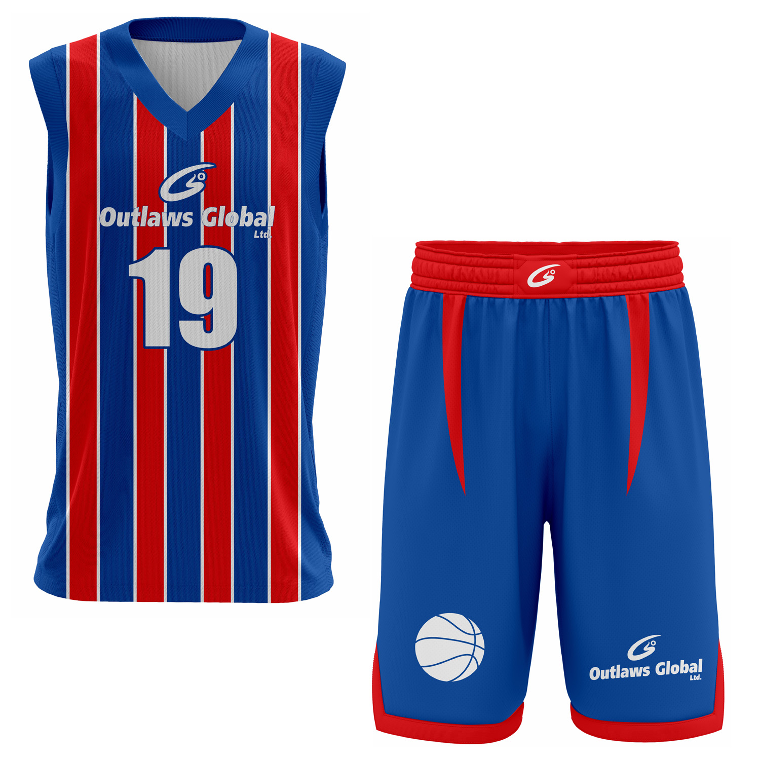 OG Striped Sublimated Basketball Jersey Set – 100% Polyester Interlock Fabric Team Uniform - Image 6