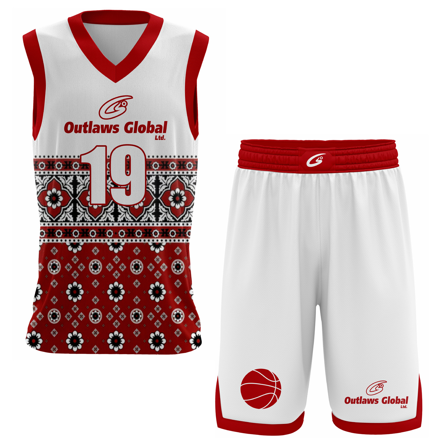 Floral Pattern Sublimated Basketball Jersey Set – Speedo Performance Fabric Team Uniform - Image 6