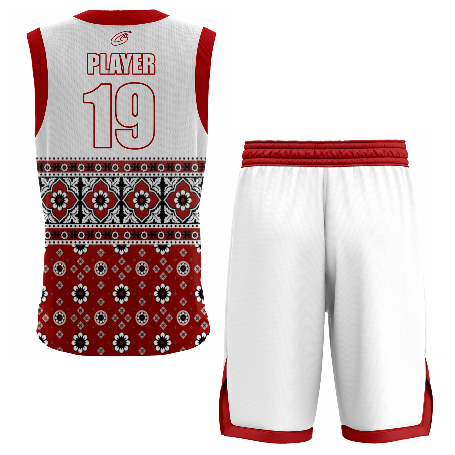Floral Pattern Sublimated Basketball Jersey Set – Speedo Performance Fabric Team Uniform - Image 7