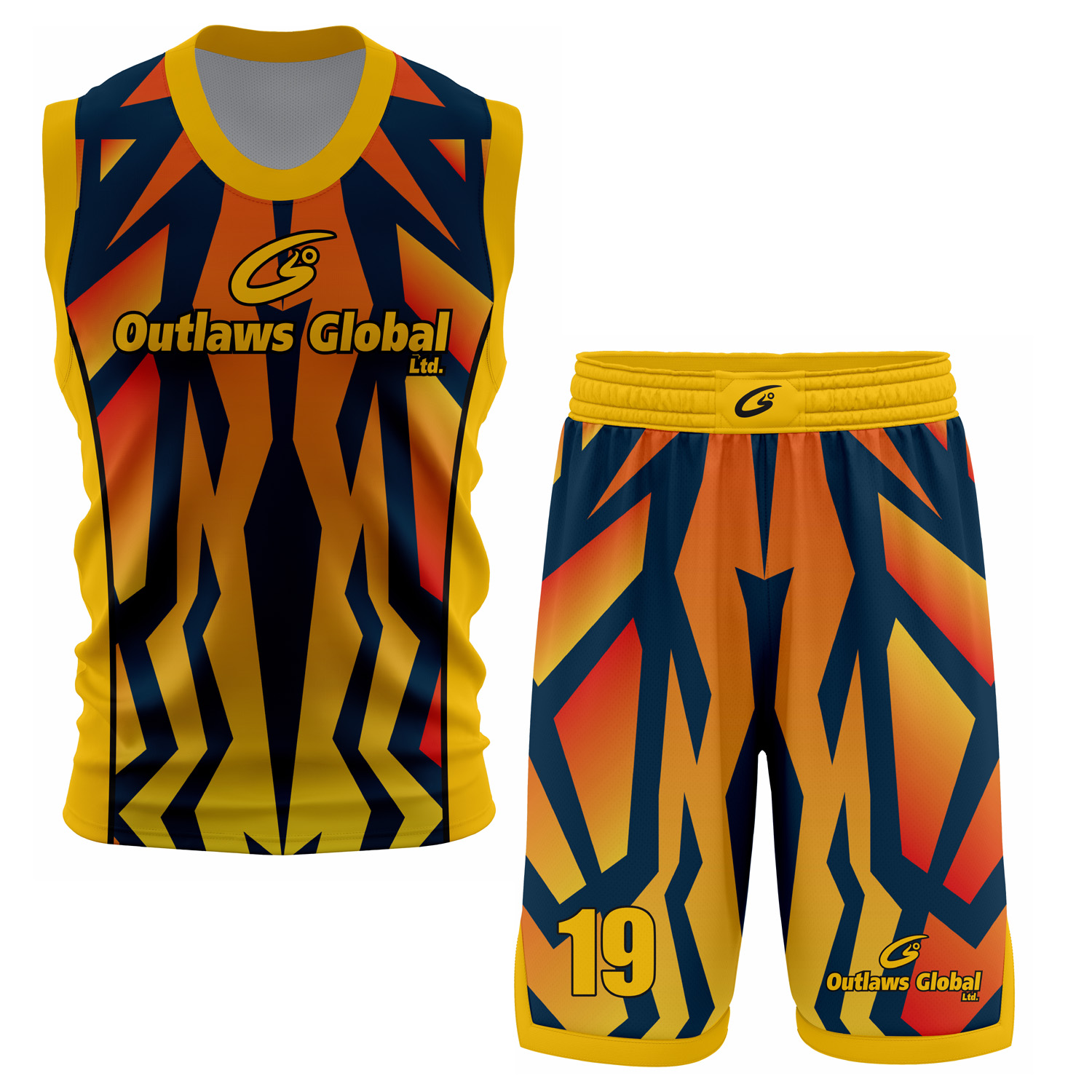 Custom Design Sublimated Basketball Jersey Set – Roun Neck Team Uniform - Image 6