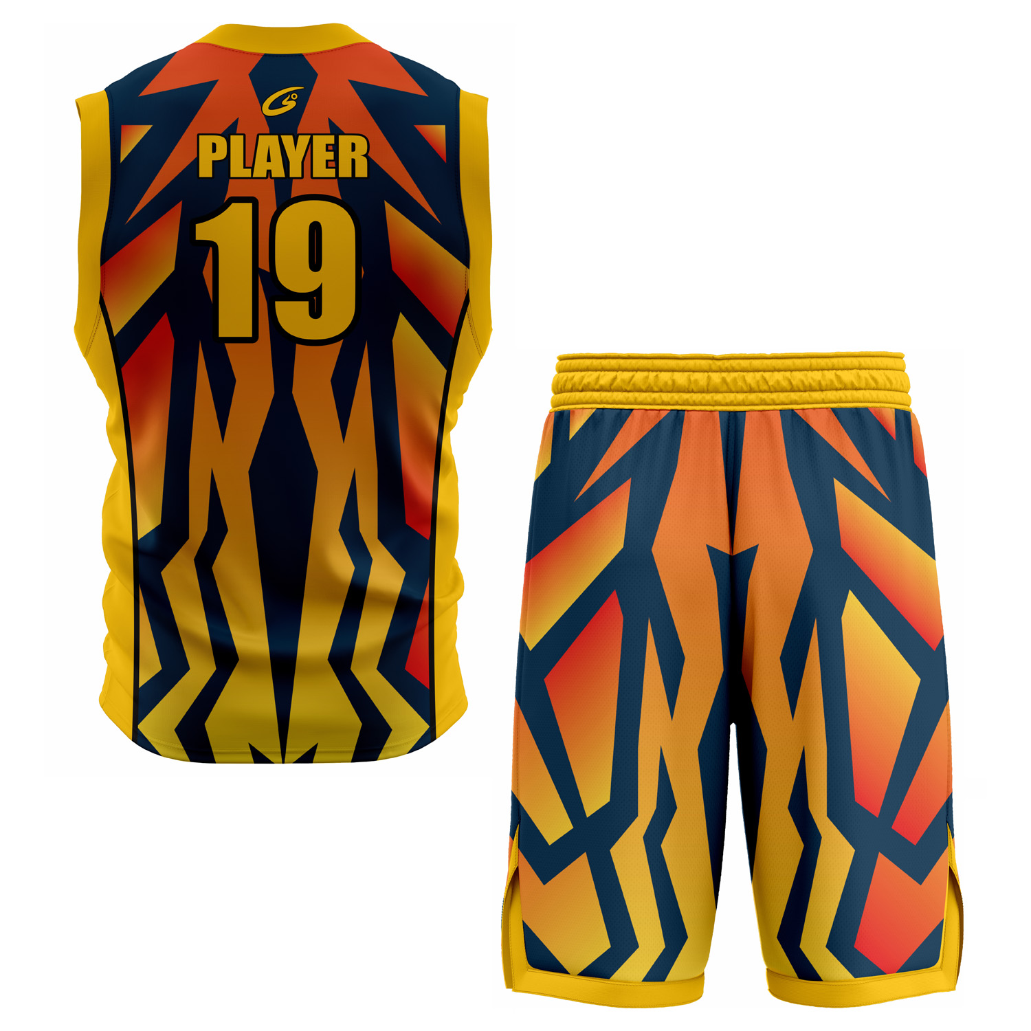 Custom Design Sublimated Basketball Jersey Set – Roun Neck Team Uniform - Image 7