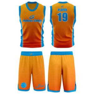 Custom Design Sublimated Basketball 100% Polyester Air Mesh – Roun Neck Team Uniform