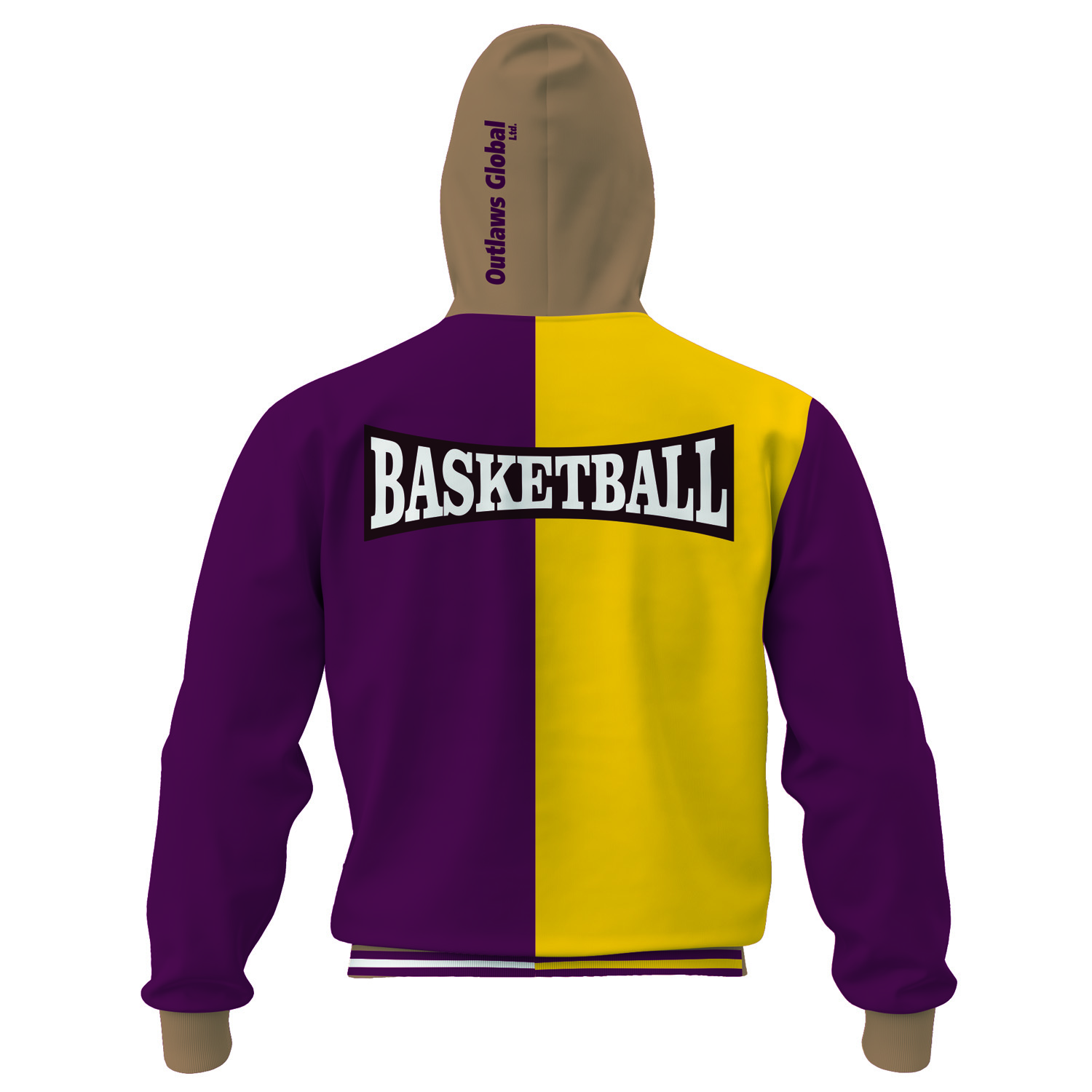 French Terry Basket Ball Zipper Hoodies - Basketball Zipper Hoodies Manufacturer - Image 3