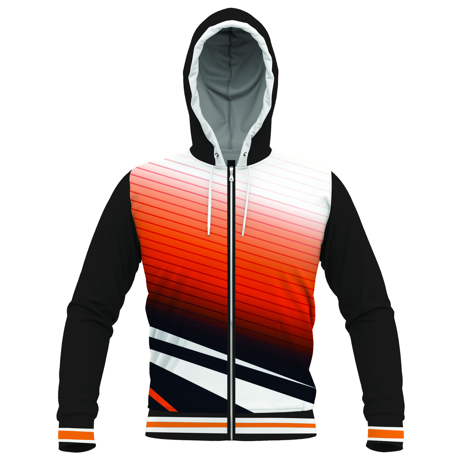 Polyester / Lycra Basket Ball Zipper Hoodies - Basketball Zipper Hoodies Manufacturer - Image 2