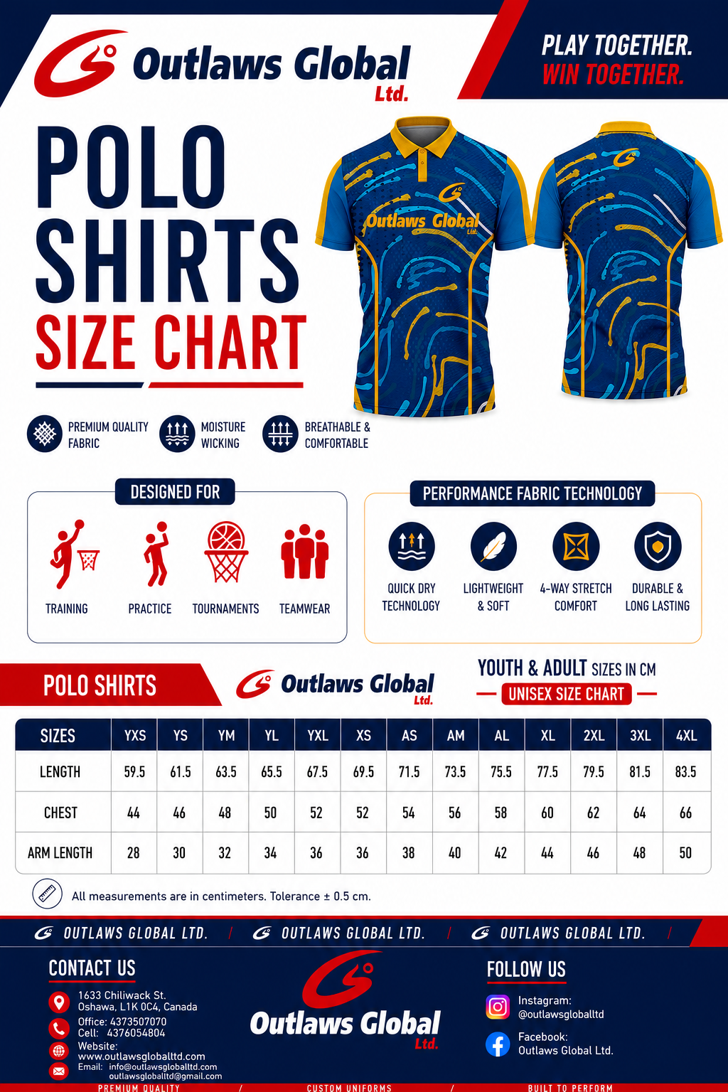 OG- BAsketabll Polo Sizechart