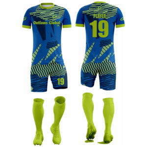 Custom made Soccer Kit Supplier Green and Blue
