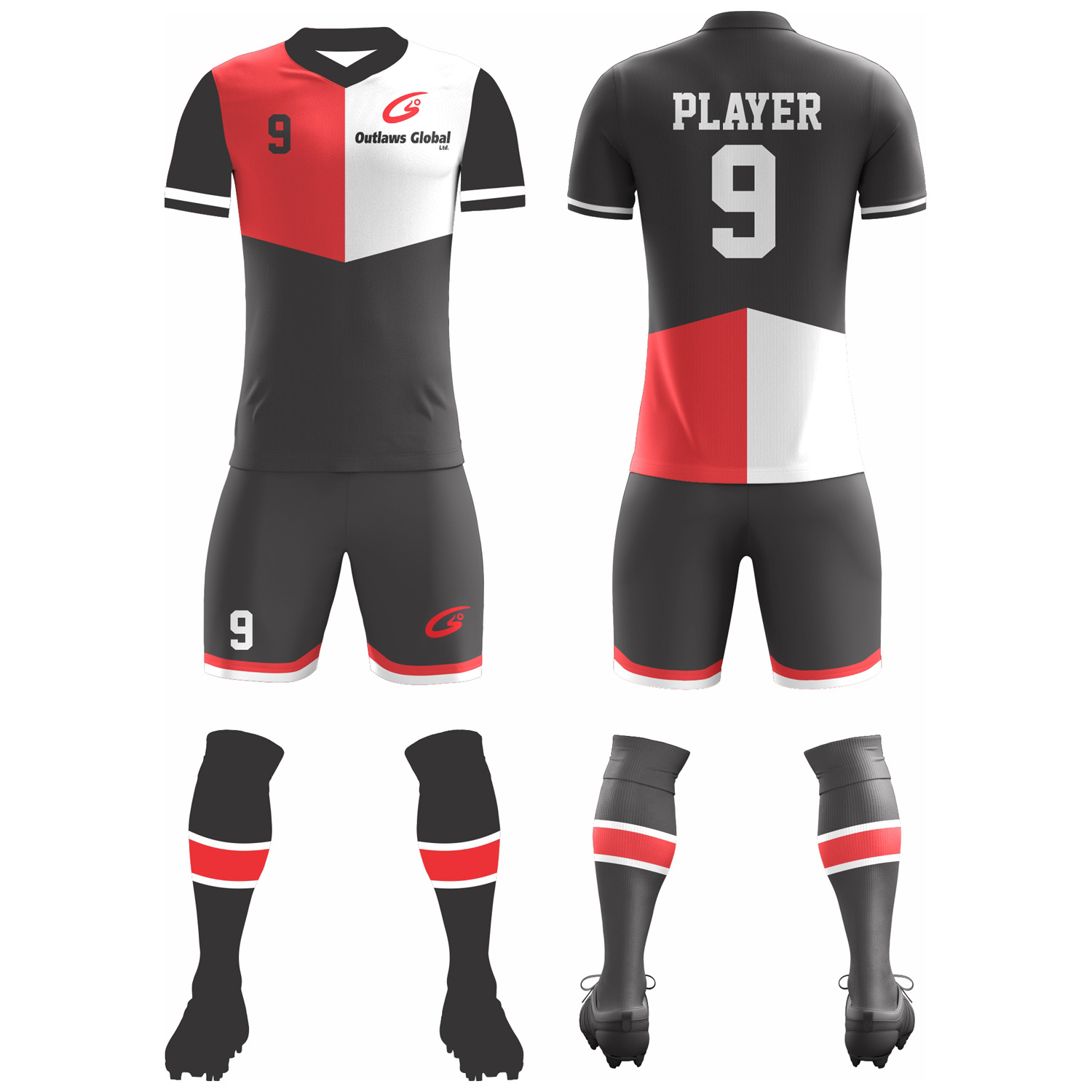 Soccer / Football V-Neck Kit by Outlaws Global Ltd.