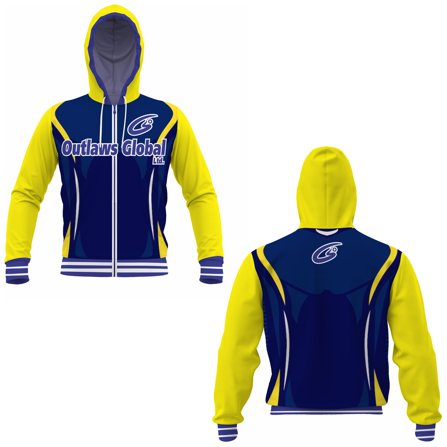 Custom football full zip sublimated hoodie Kansas City, MO 64106 outlaws global ltd