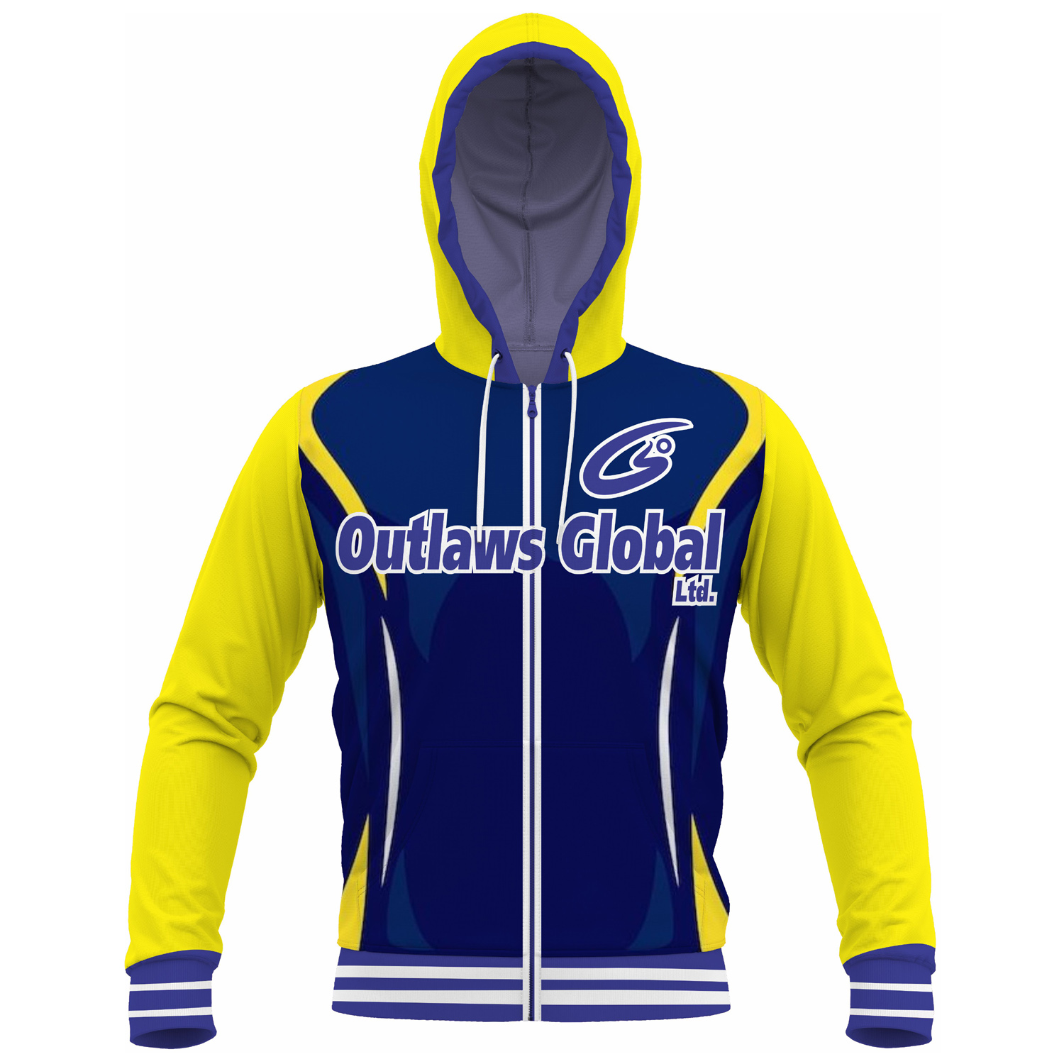 Custom football full zip sublimated hoodie Kansas City, MO 64106 outlaws global ltd
