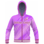 Embroidered football zip hoodie logo outlaws global ltd