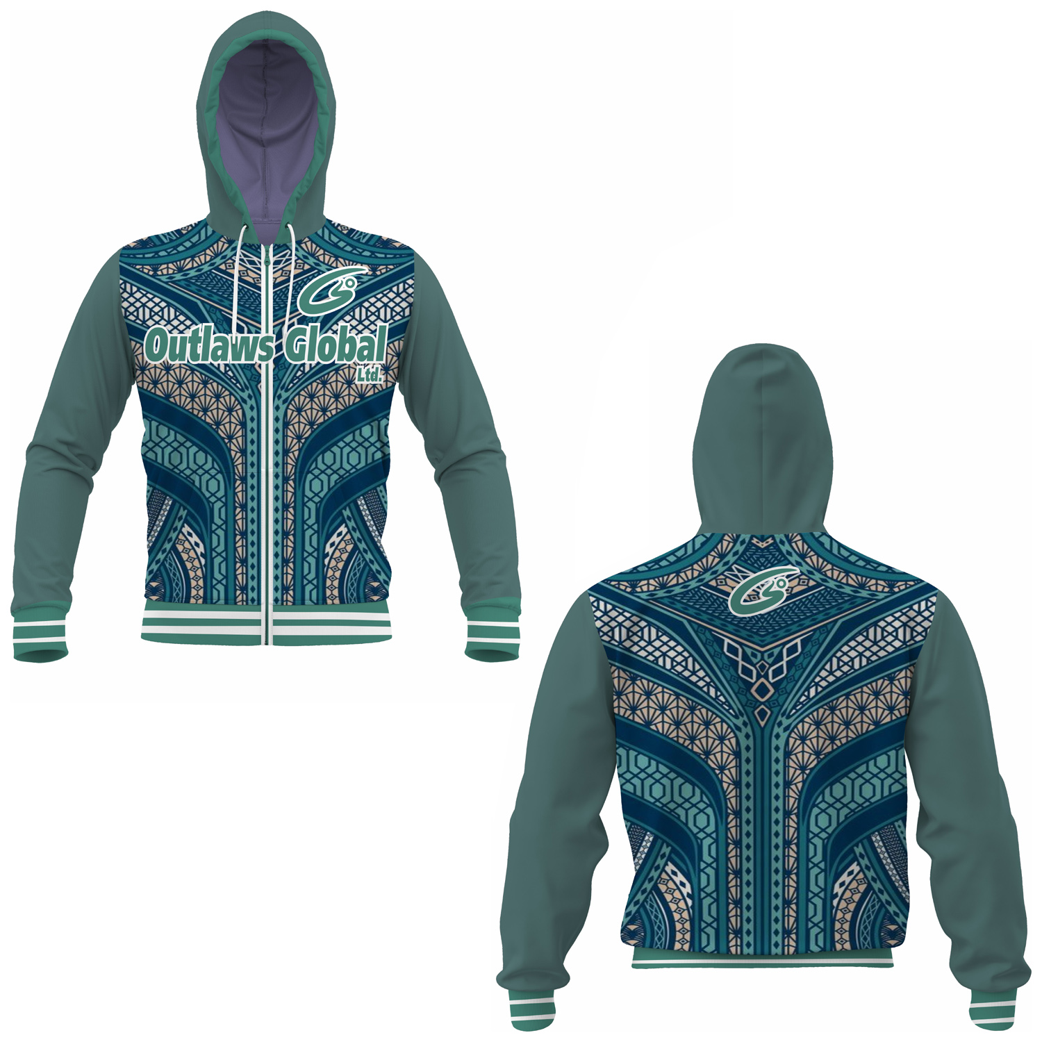 football full zip sublimated hoodie Dallas 75201 outlaws global ltd