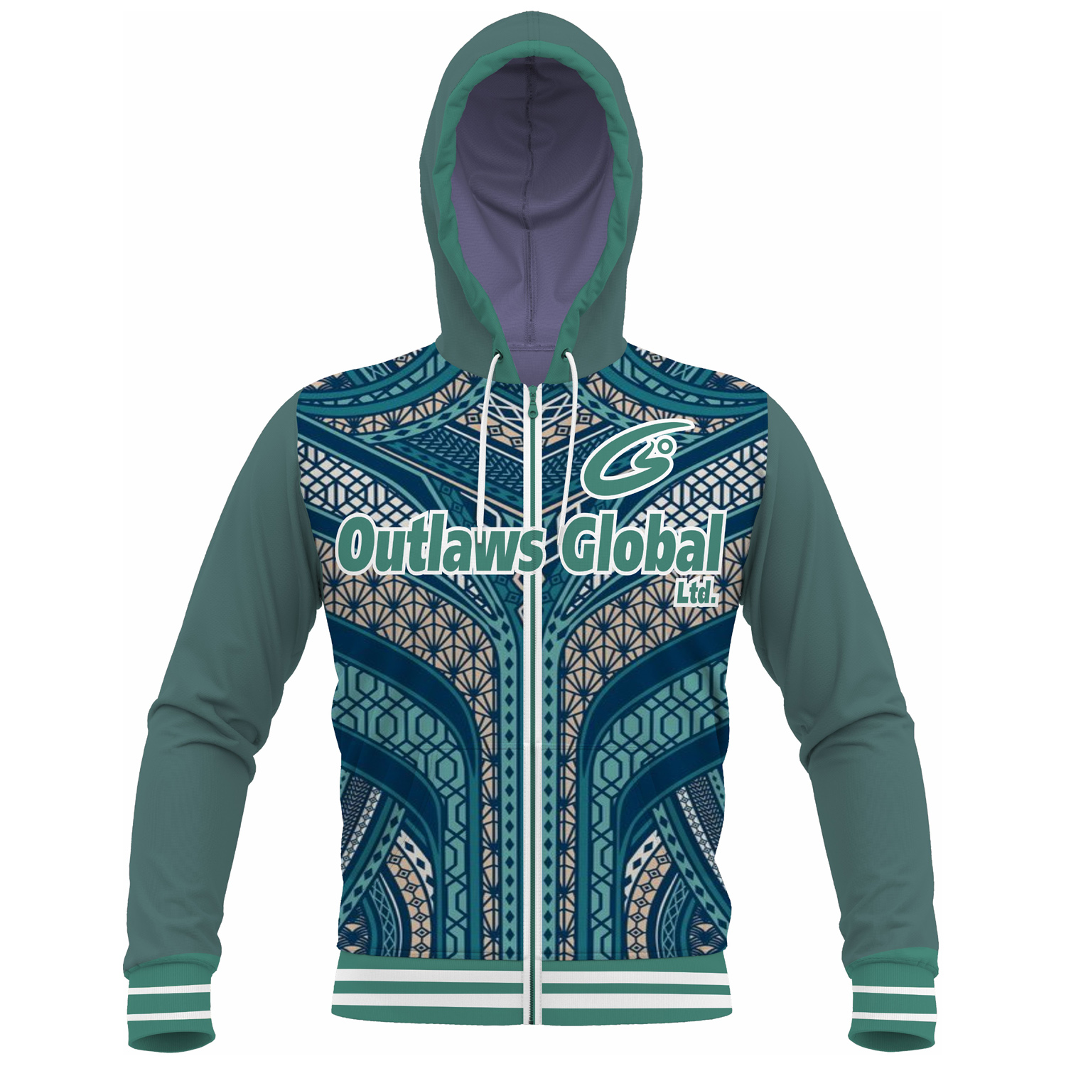 football full zip sublimated hoodie Dallas 75201 outlaws global ltd