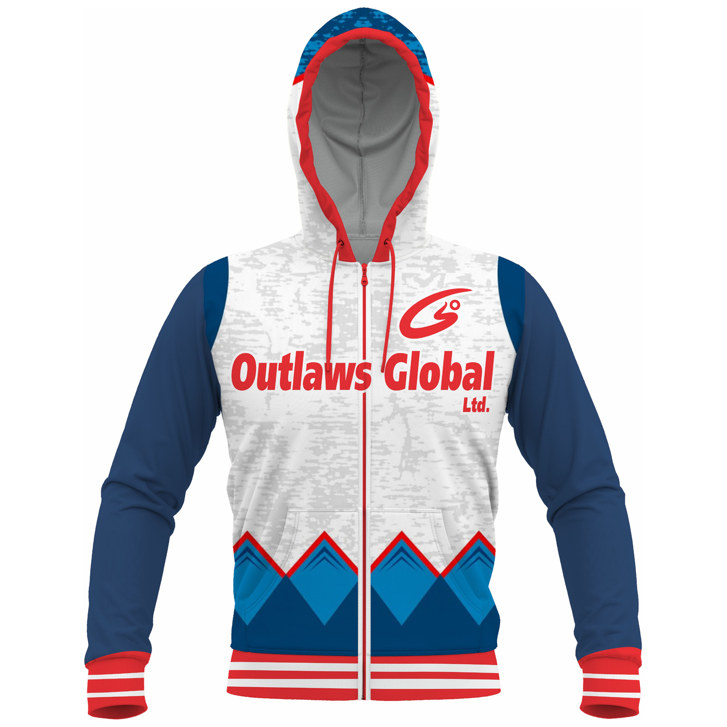 Football Full Zip Sublimated Hoodie Indianapolis 46204 Outlaws Global ltd – American Football Zipper Hoodies Supplier