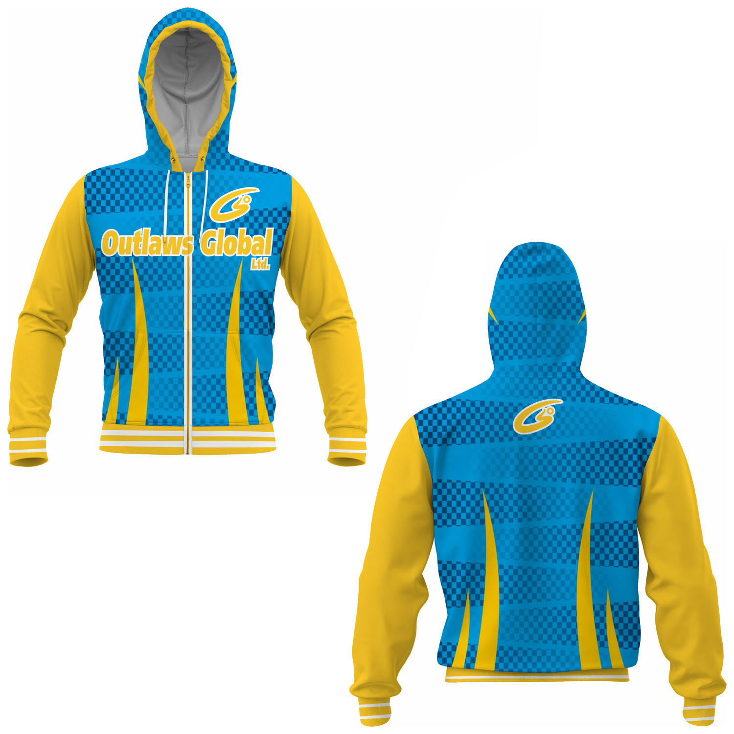 Football Hoodie Custom Logo Full Zip Outlaws Global ltd – American Football Zipper Hoodies Supplier