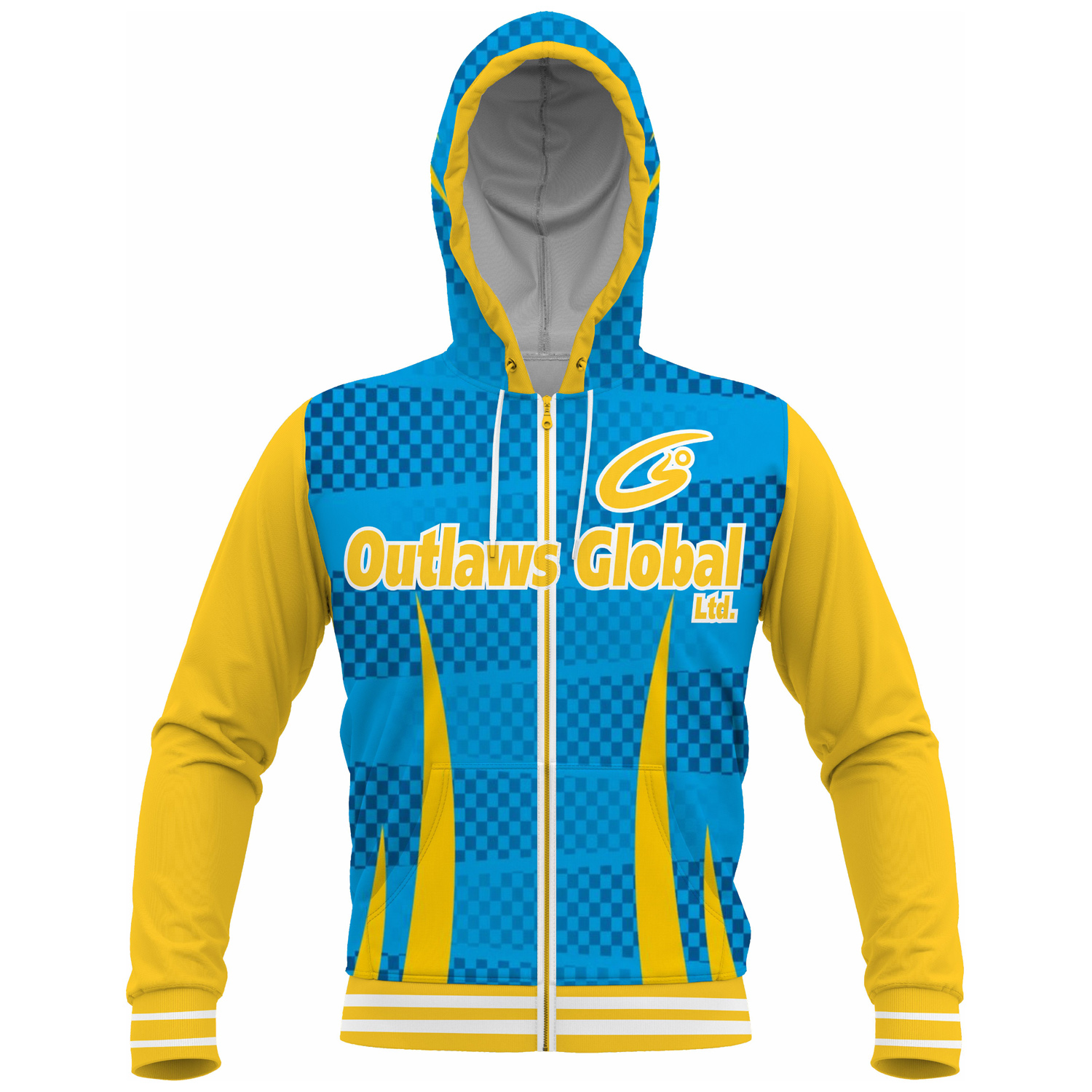 Football Hoodie Custom Logo Full Zip Outlaws Global ltd – American Football Zipper Hoodies Supplier