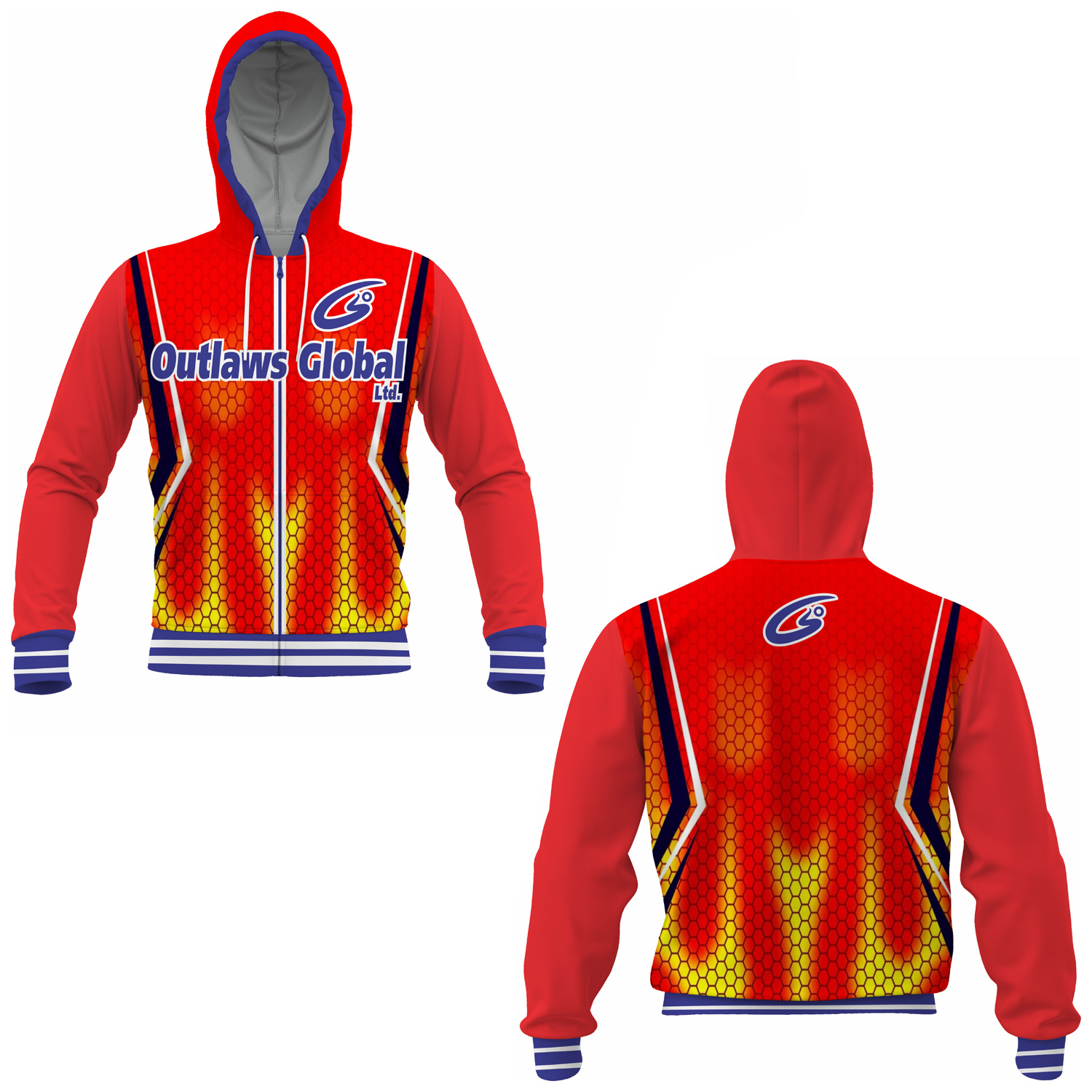 Football Hoodie Manufacturer Sublimation Outlaws Global ltd – American Football Zipper Hoodies Supplier