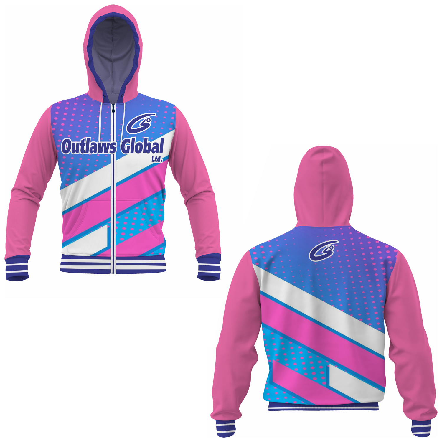 Full Sublimation Print Zip Hoodie Football Outlaws Global ltd – American Football Zipper Hoodies Supplier