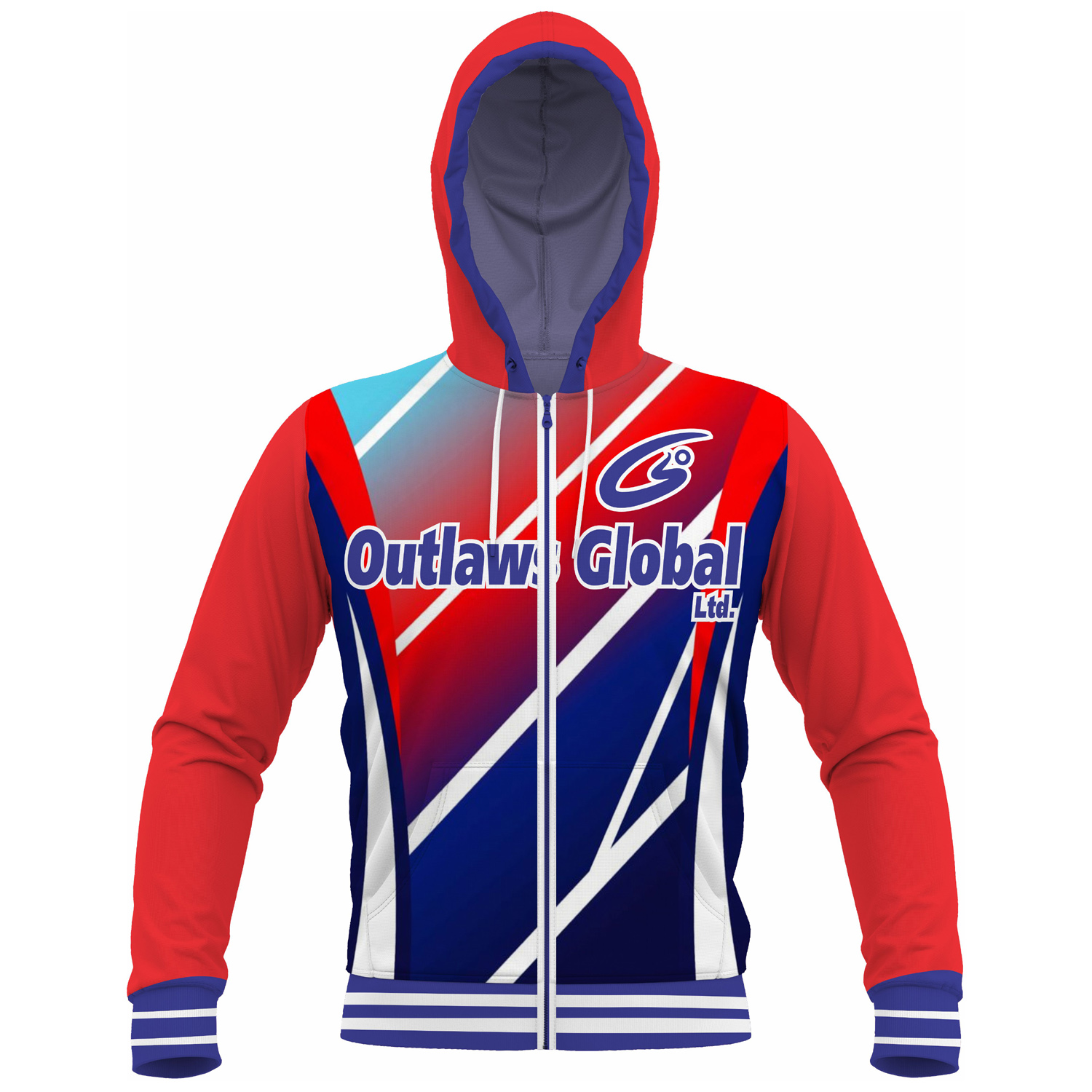 Youth Football Zip Hoodie Sublimated Outlaws Global ltd – American Football Zipper Hoodies Supplier