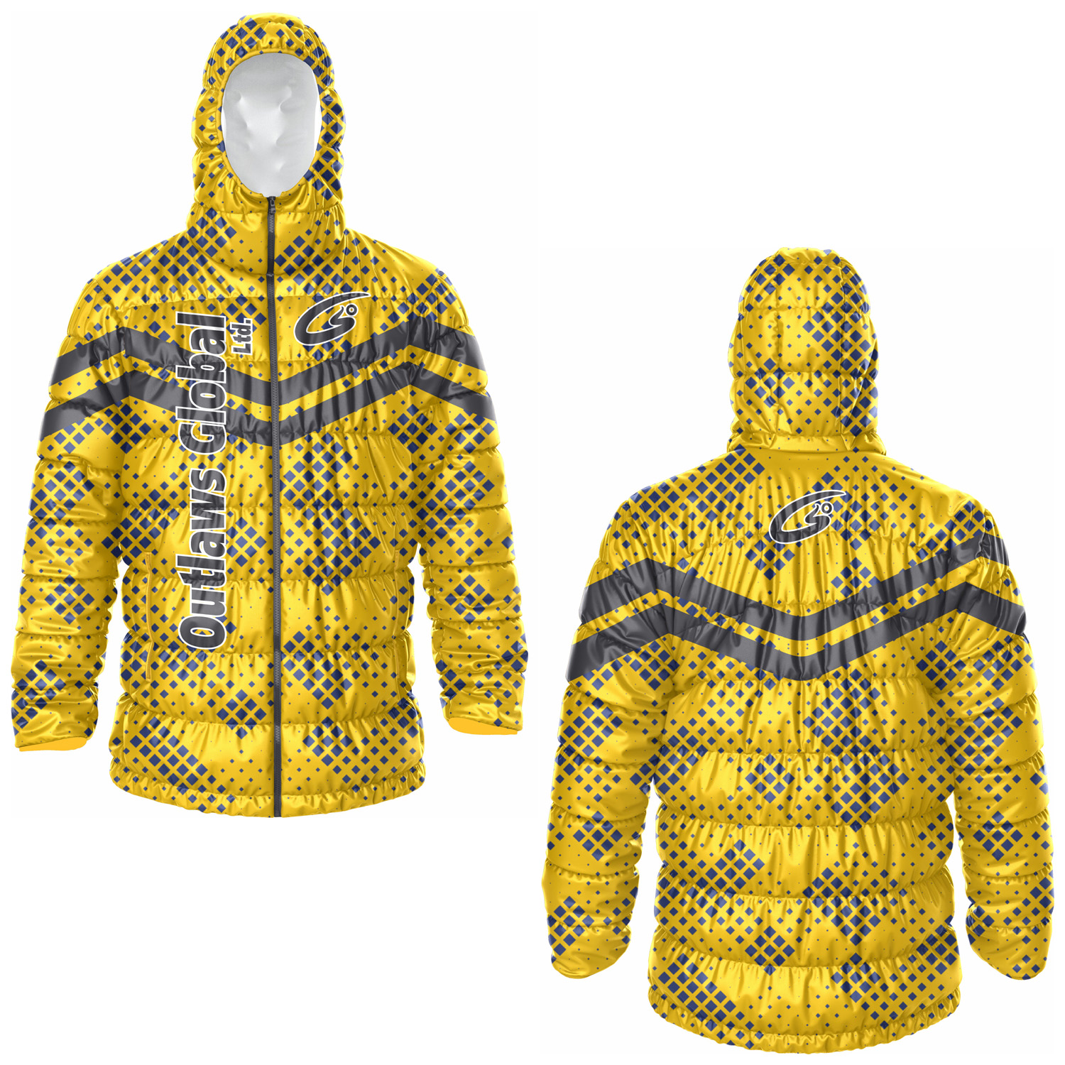 Custom Football Puffer Jacket with Hood Cleveland, OH 44113 Outlaws Global Ltd. – American Football Puffer Jacket Supplier