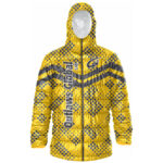Custom Football Puffer Jacket with Hood Cleveland, OH 44113 Outlaws Global Ltd. – American Football Puffer Jacket Supplier