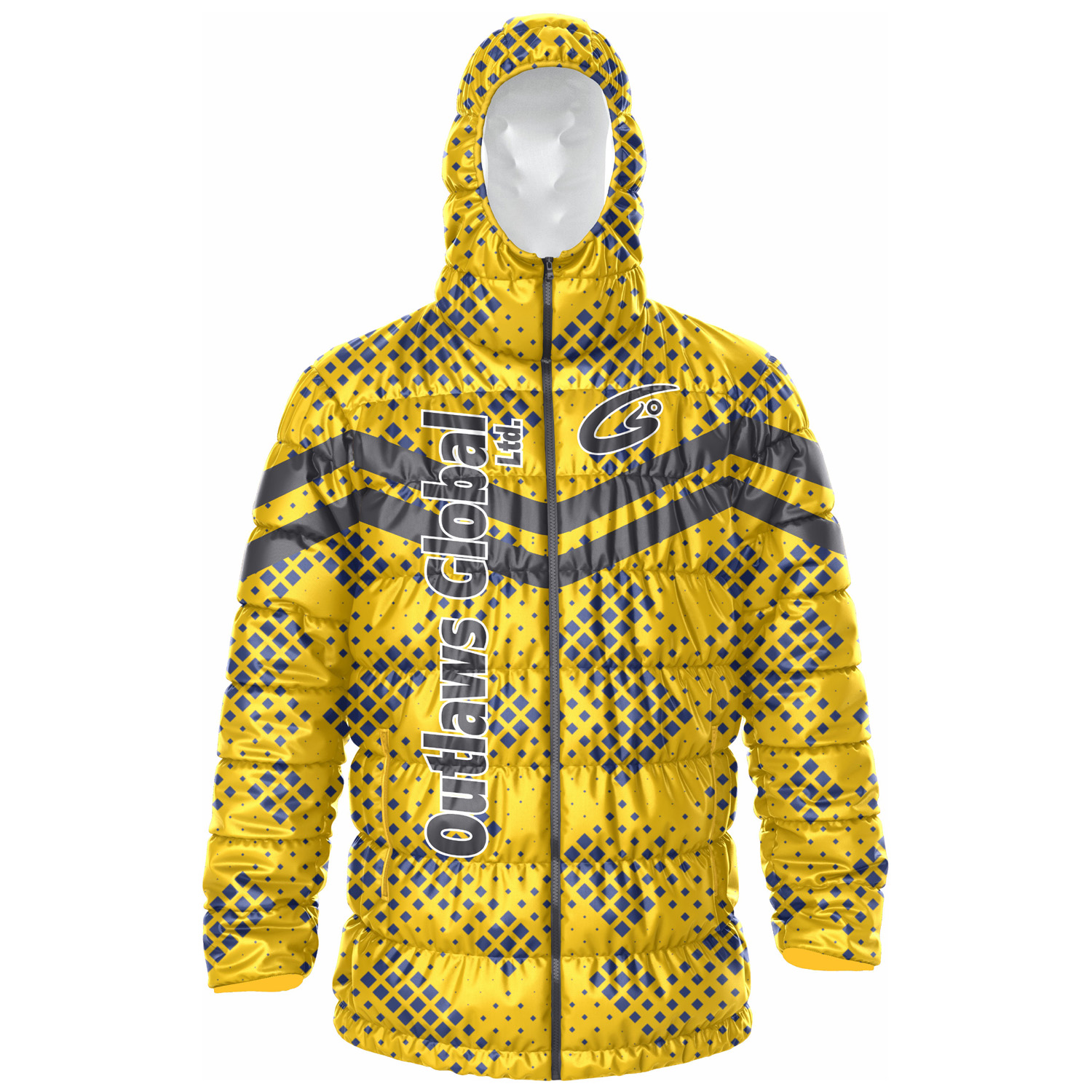 Custom Football Puffer Jacket with Hood Cleveland, OH 44113 Outlaws Global Ltd. – American Football Puffer Jacket Supplier
