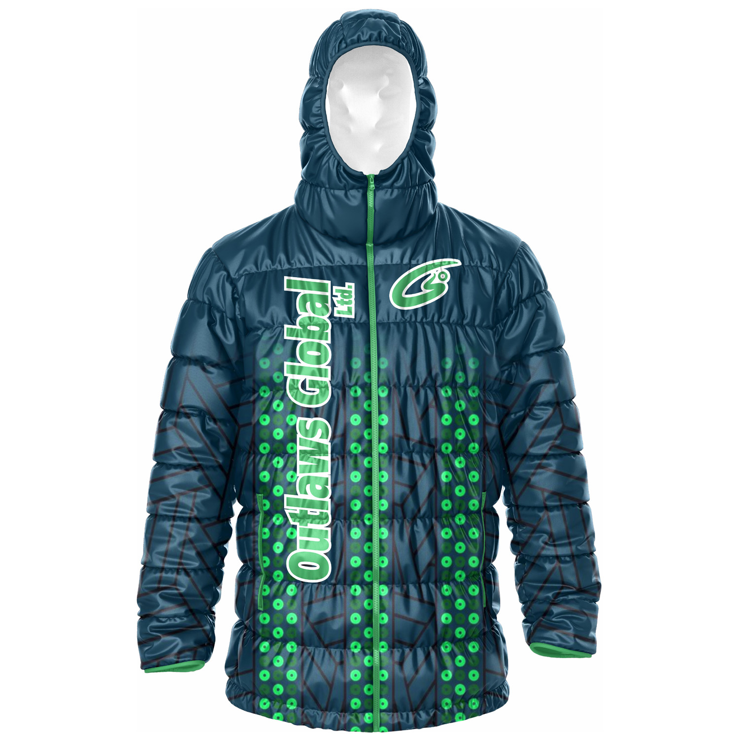 Custom Football Puffer Jacket with Hood Minneapolis, MN 55401 Outlaws Global Ltd. – American Football Puffer Jacket Supplier