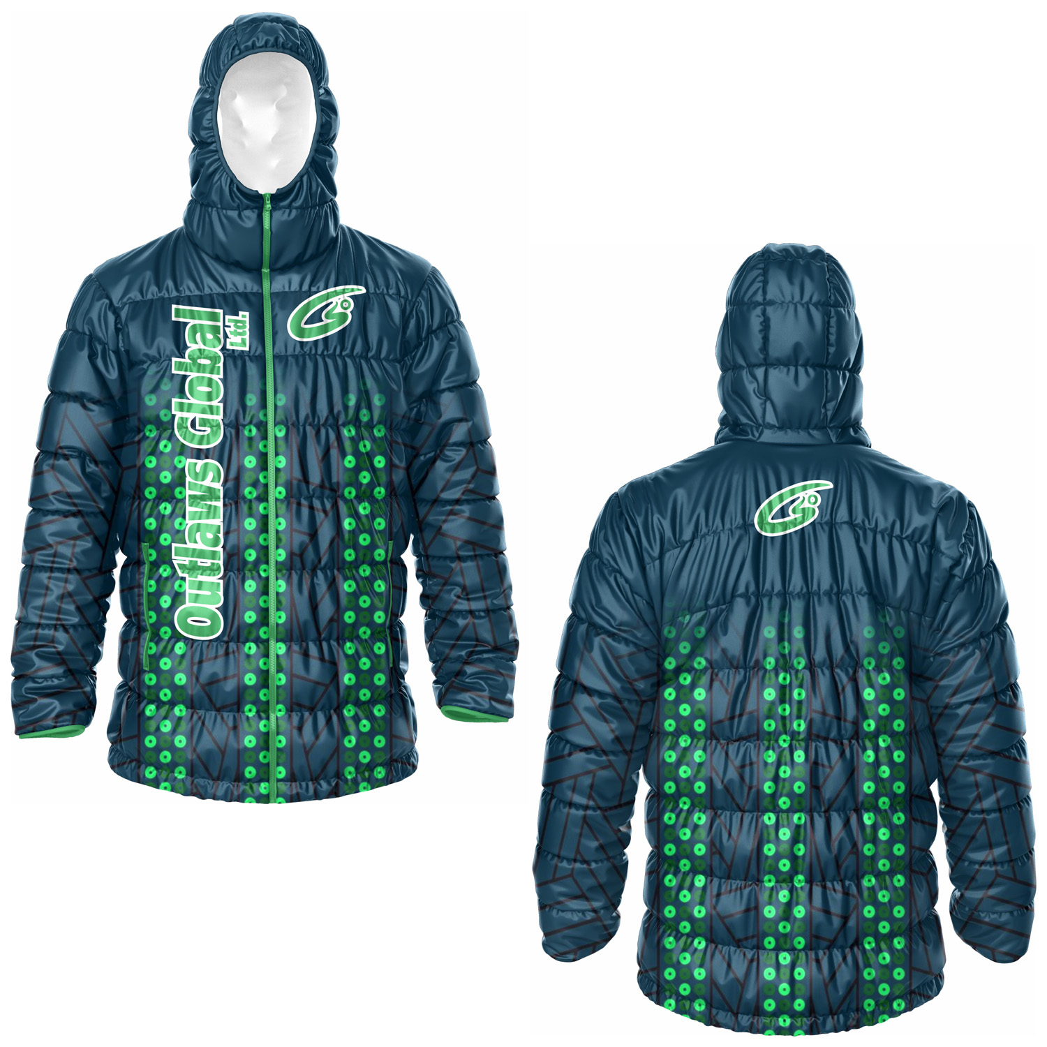 Custom Football Puffer Jacket with Hood Minneapolis, MN 55401 Outlaws Global Ltd. – American Football Puffer Jacket Supplier