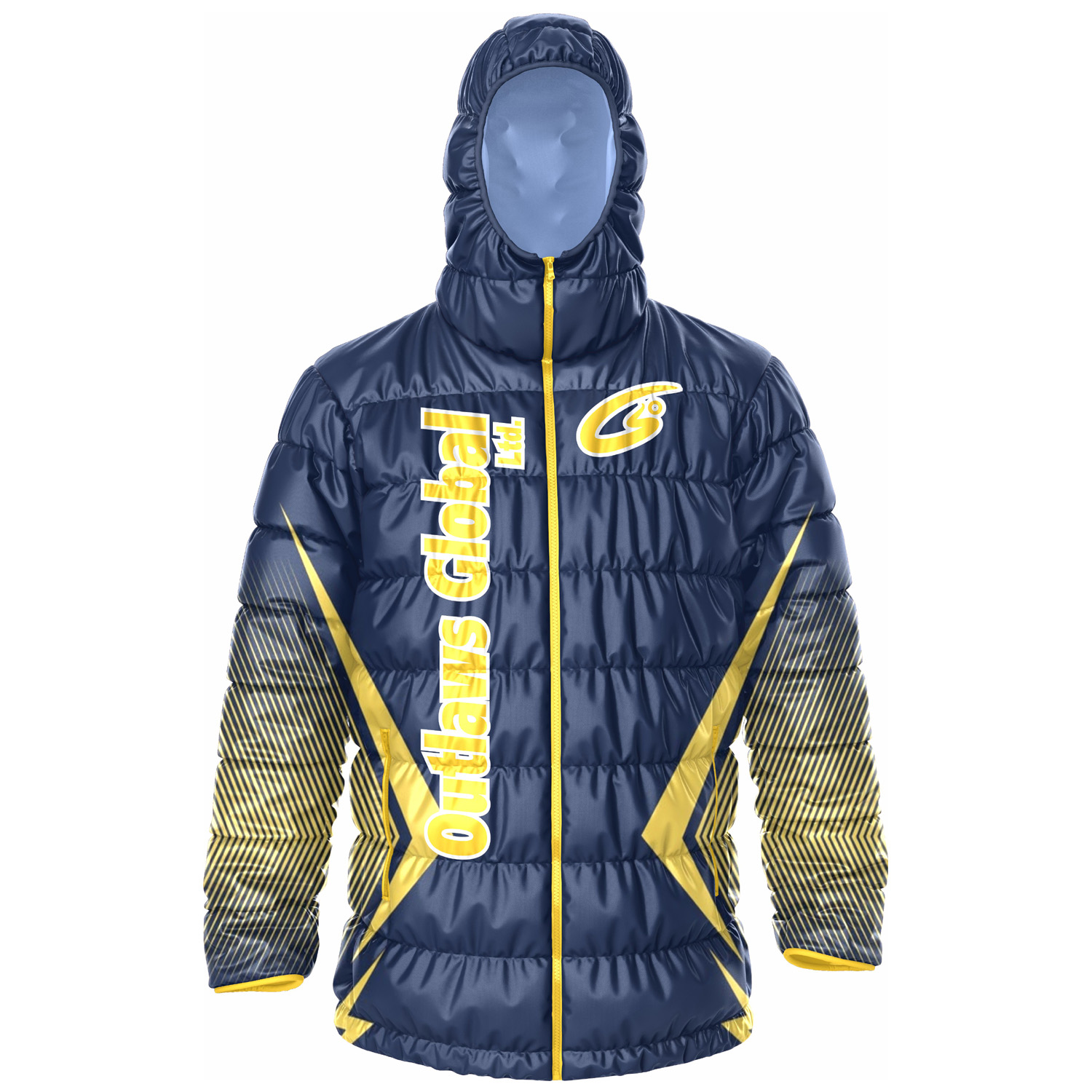 Football Puffer Jacket with Hood Houston 7700 Outlaws Global Ltd. – American Football Puffer Jacket Supplier
