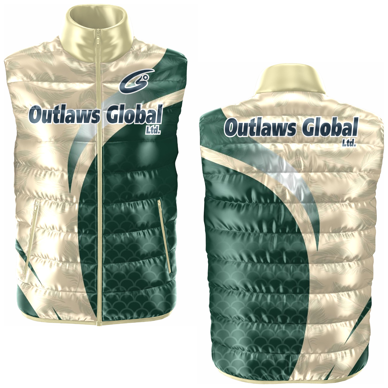 Embroidered Puffer Vest Football Outlaws Global ltd – American Football Puffer Vest Supplier