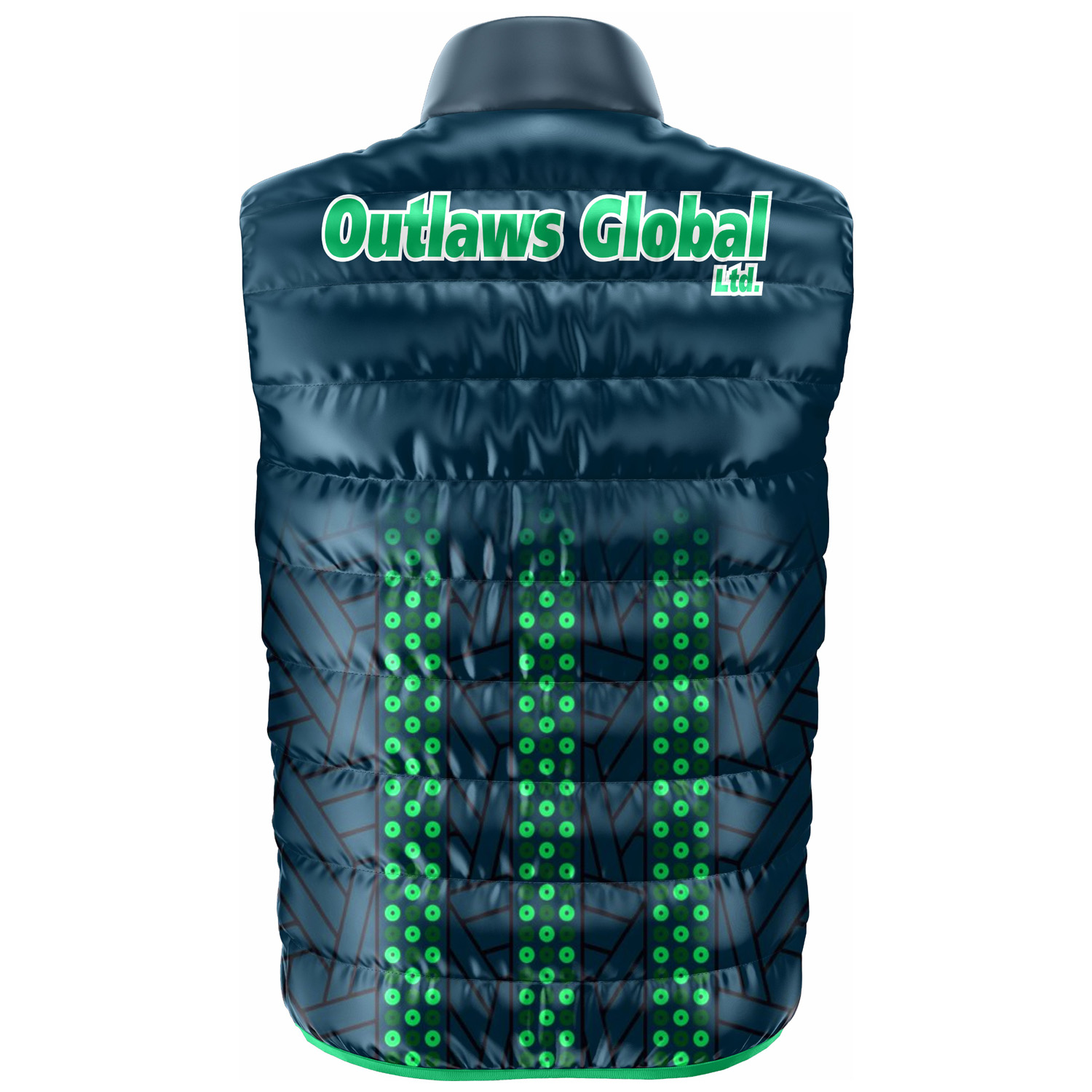 Custom Logo Embroidery Puffer Vest Outlaws Global ltd – American Football Puffer Vest Supplier