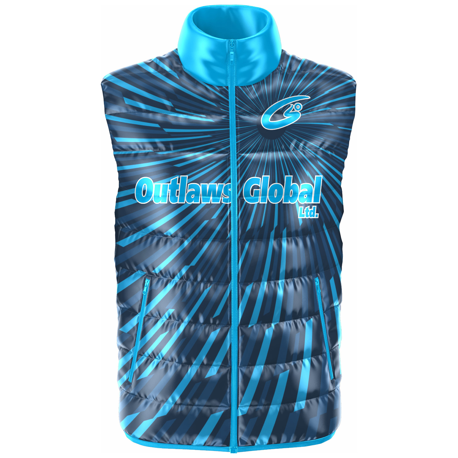 Direct print Puffer Vest Football Outlaws Global ltd – American Football Puffer Vest Supplier