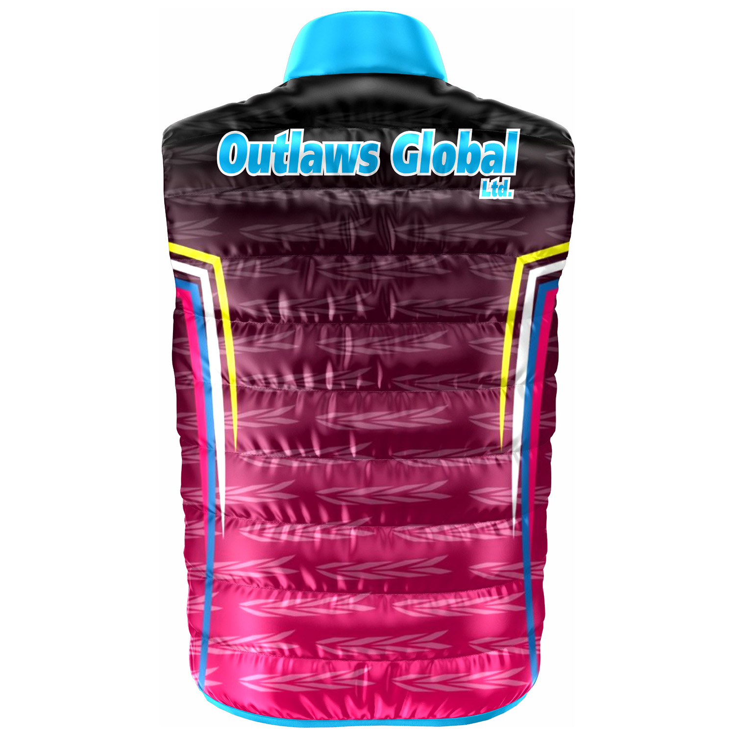 Direct to Garment Printed Puffer Vest Outlaws Global ltd – American Football Puffer Vest Supplier