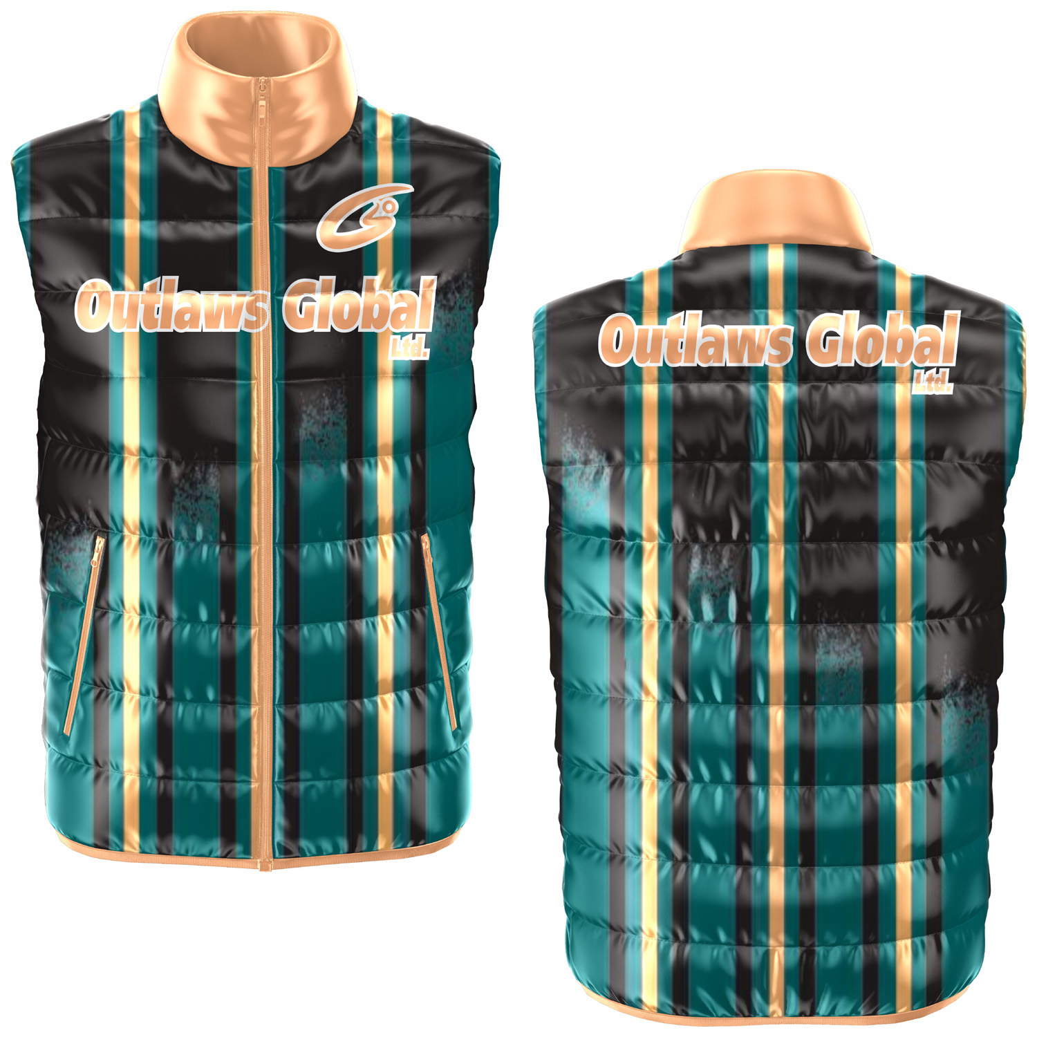 Football Puffer Vest Chicago 60601 Outlaws Global ltd – American Football Puffer Vest Supplier