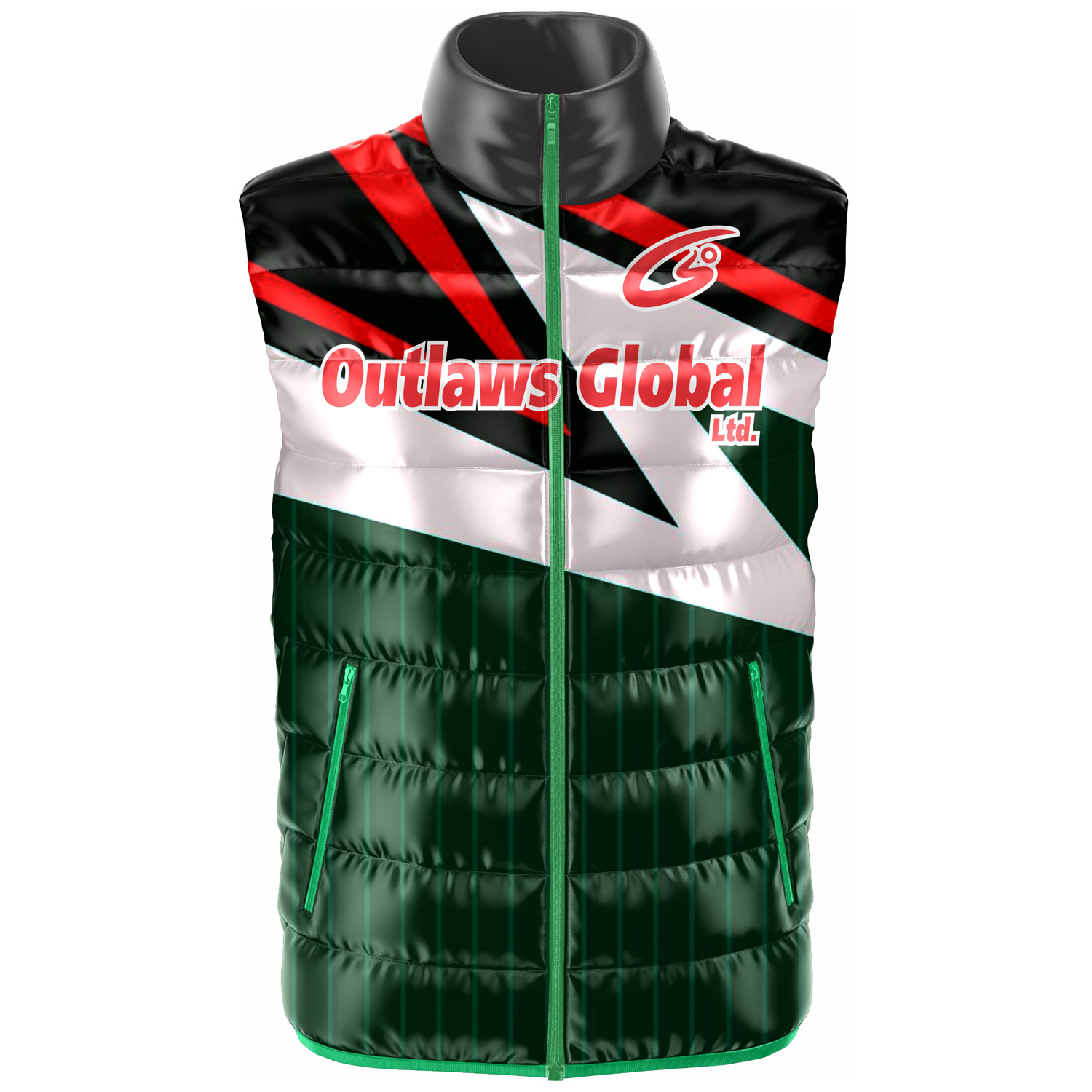 Sublimated Puffer Vest Football Outlaws Global ltd – American Football Puffer Vest Supplier
