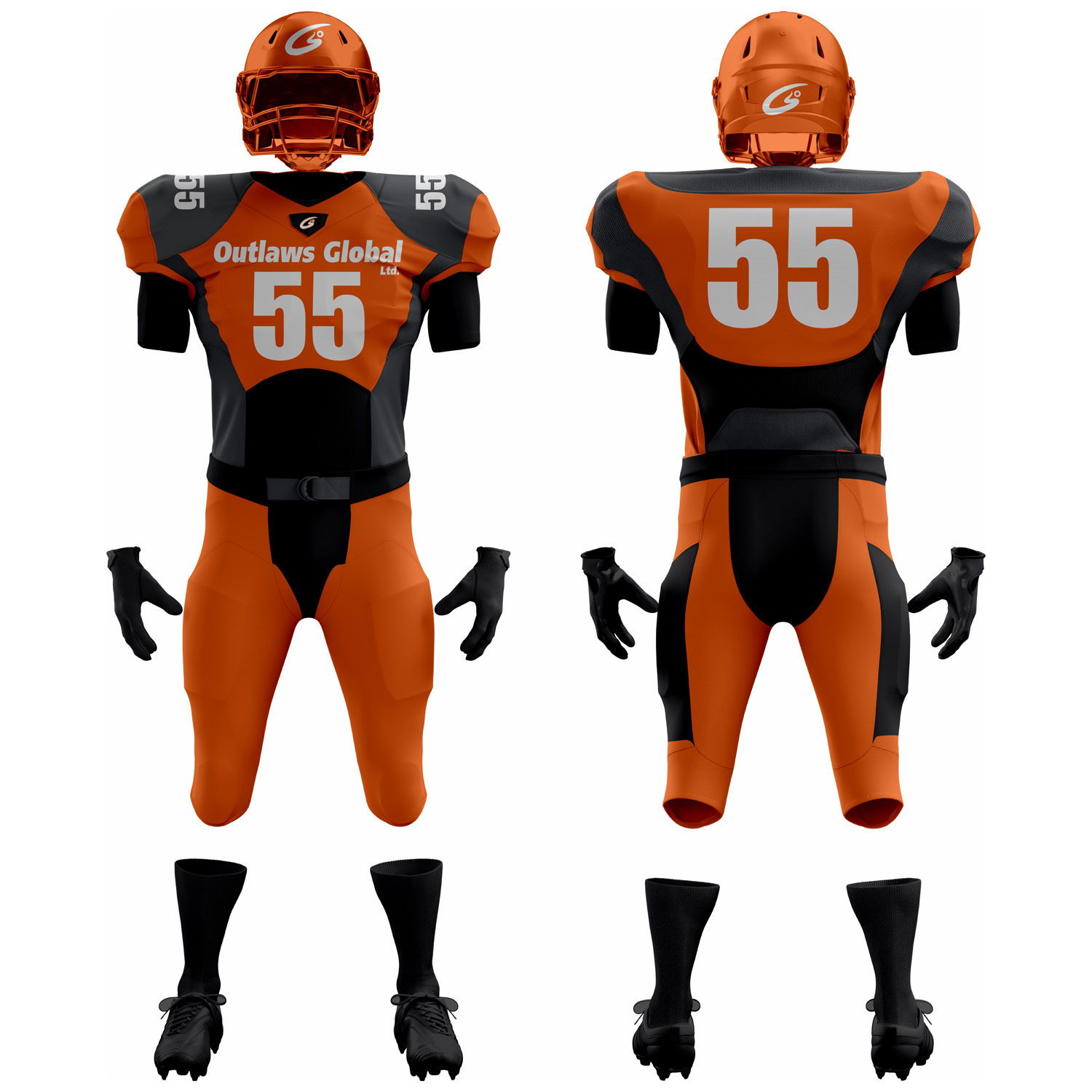 American Football Uniform Manufactured by Outlaws Global Ltd.
