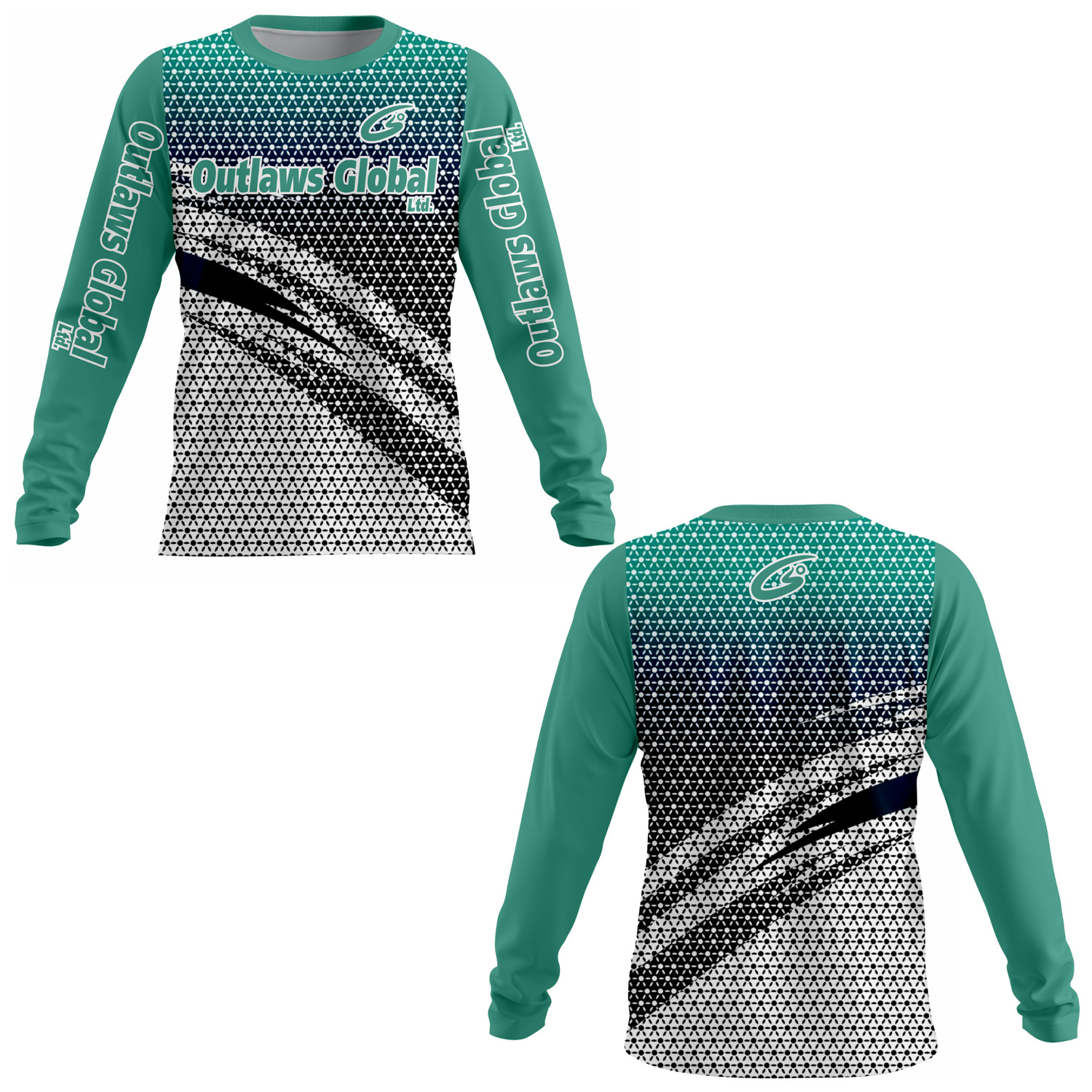 American Football Player Long Sleeve Jersey by Outlaws Global Ltd