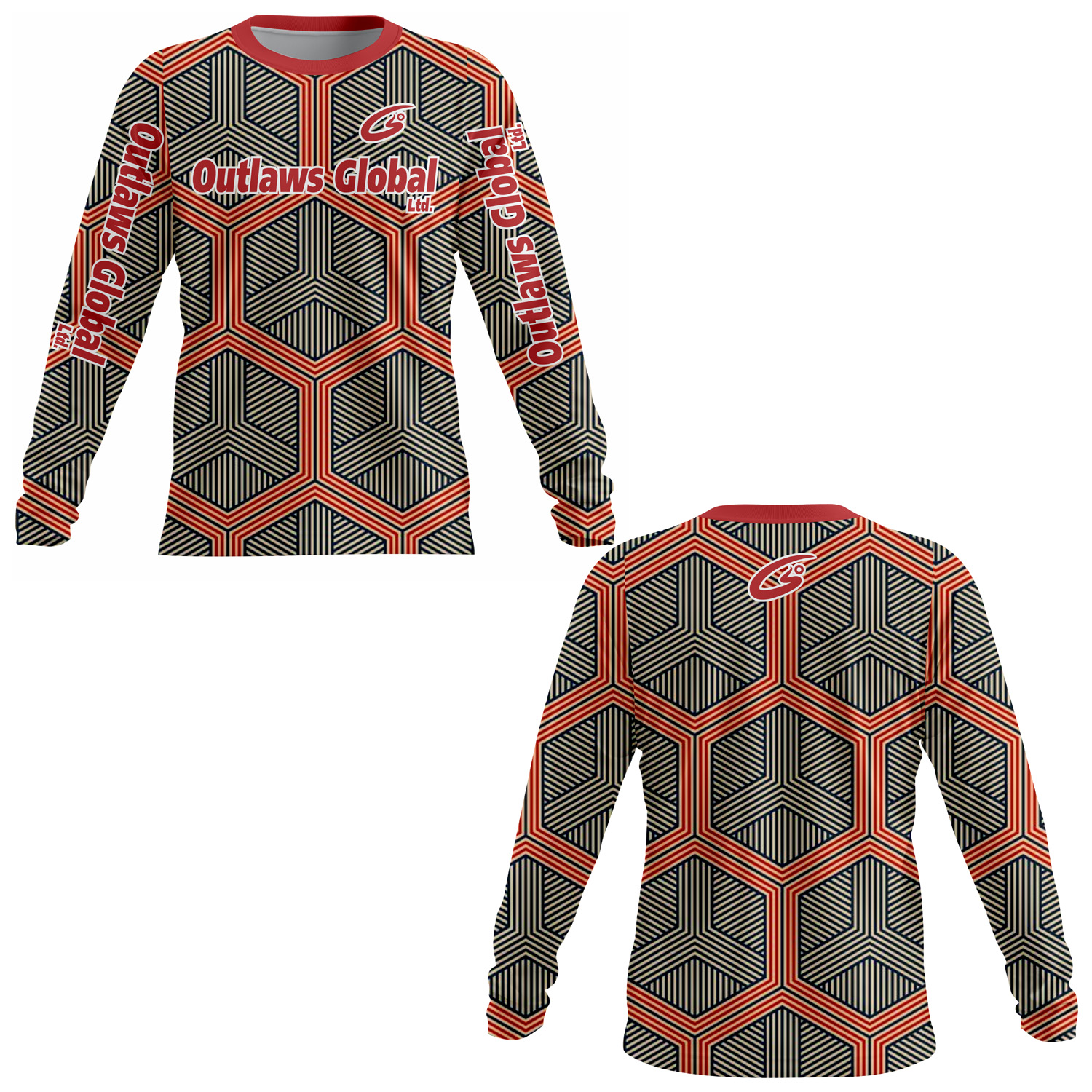 American Football Player Long Sleeve Jersey by Outlaws Global Ltd