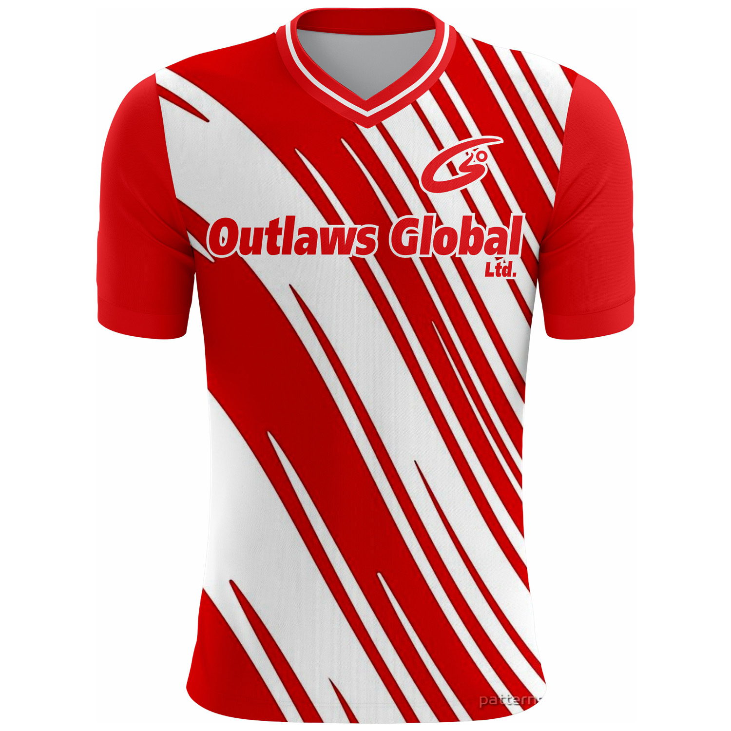 American Football Player V-Neck T-Shirt by Outlaws Global Ltd