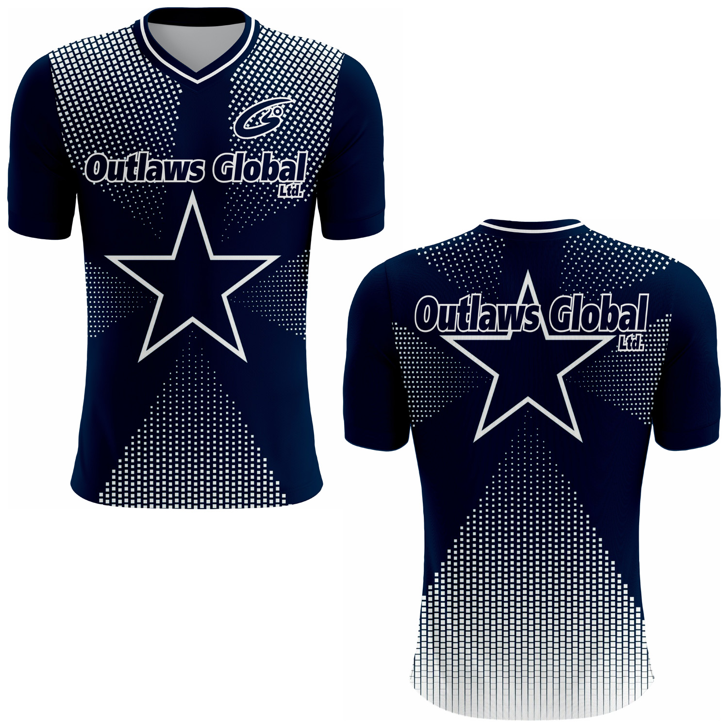 American Football Player V-Neck T-Shirt by Outlaws Global Ltd