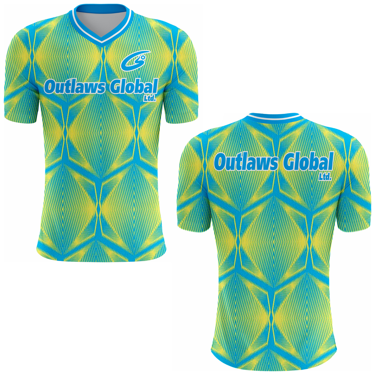 American Football Player V-Neck T-Shirt by Outlaws Global Ltd