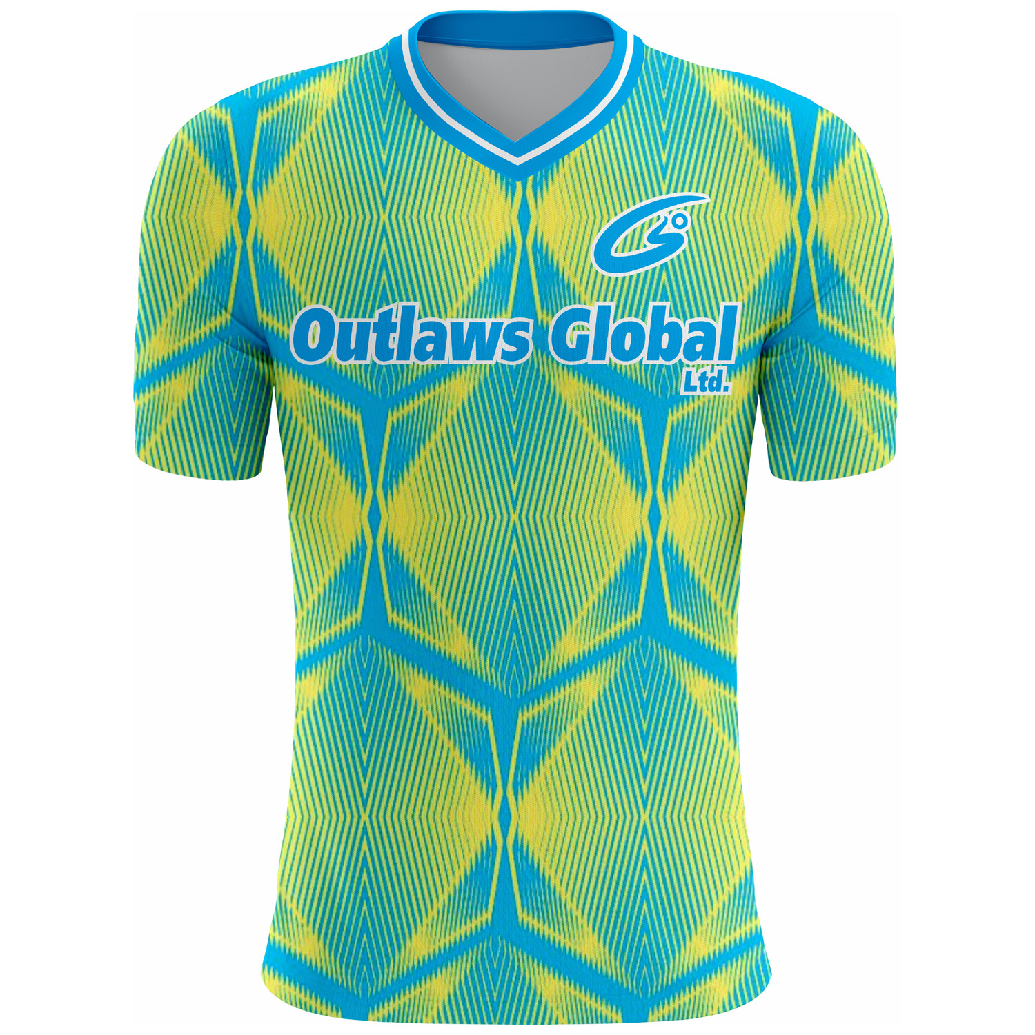 American Football Player V-Neck T-Shirt by Outlaws Global Ltd