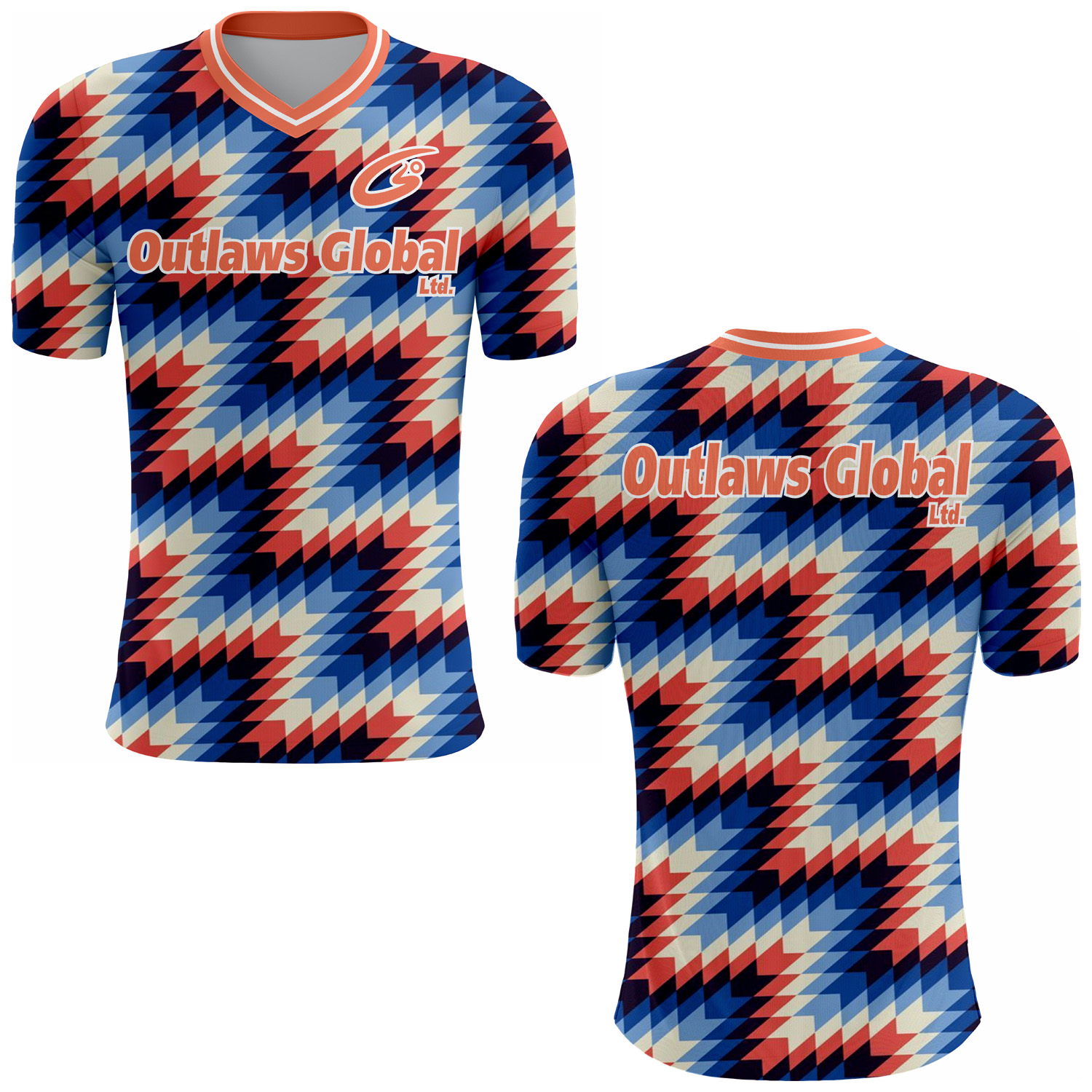American Football Player V-Neck T-Shirt by Outlaws Global Ltd