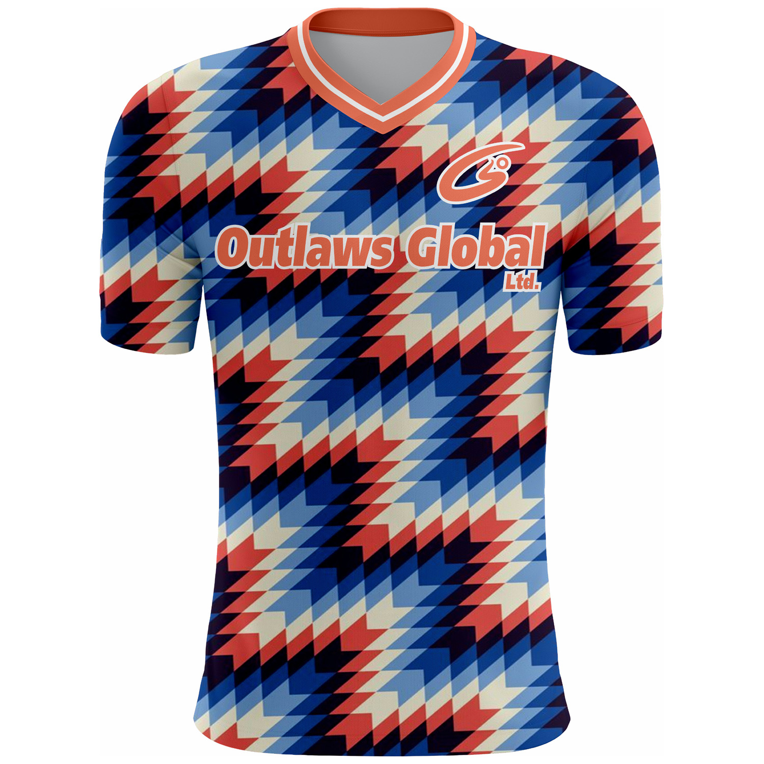 American Football Player V-Neck T-Shirt by Outlaws Global Ltd
