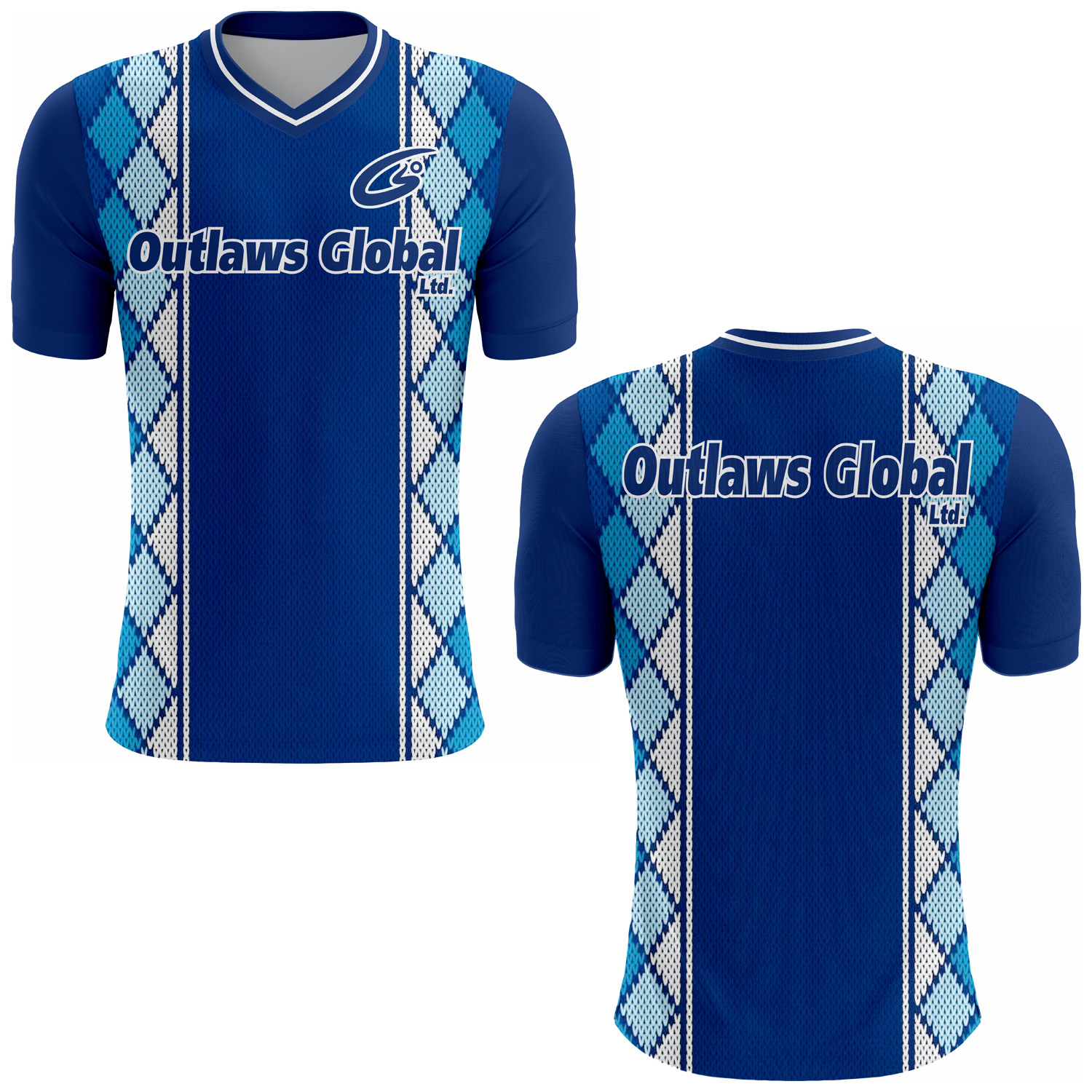 American Football Player V-Neck T-Shirt by Outlaws Global Ltd