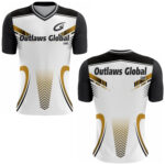 American Football Player V-Neck T-Shirt by Outlaws Global Ltd