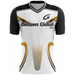 American Football Player V-Neck T-Shirt by Outlaws Global Ltd
