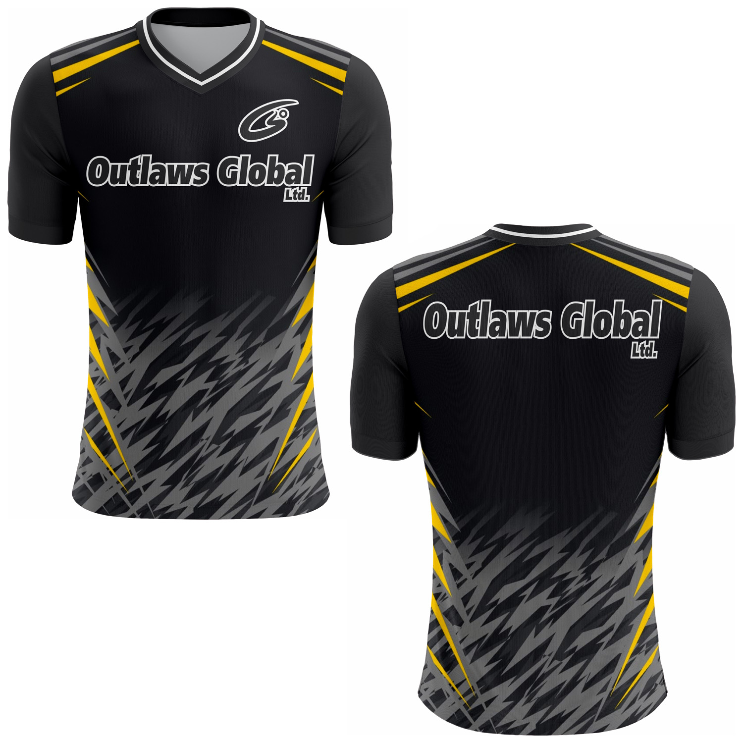American Football Player V-Neck T-Shirt by Outlaws Global Ltd